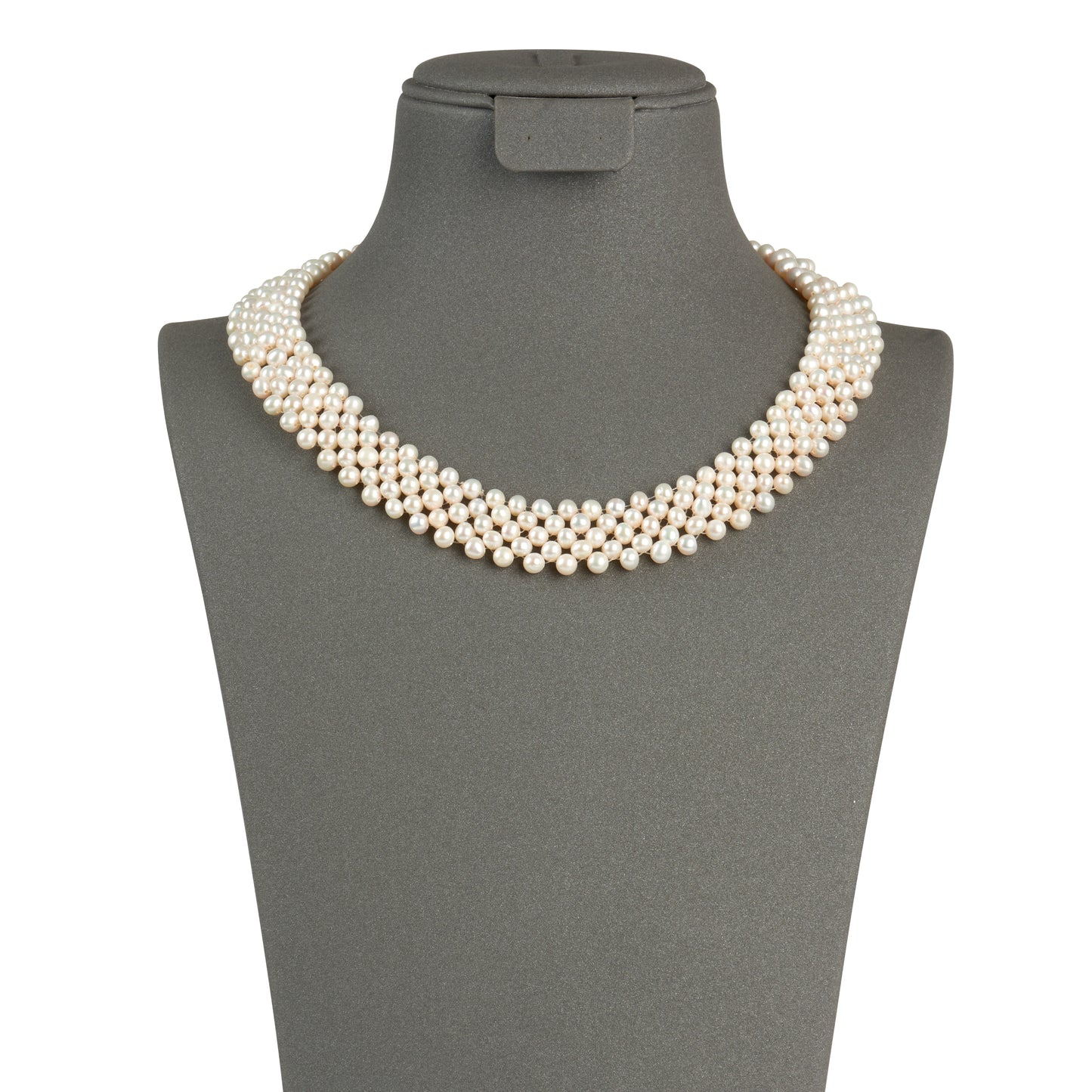 Mesh Necklace with CZ Decorated Closure
