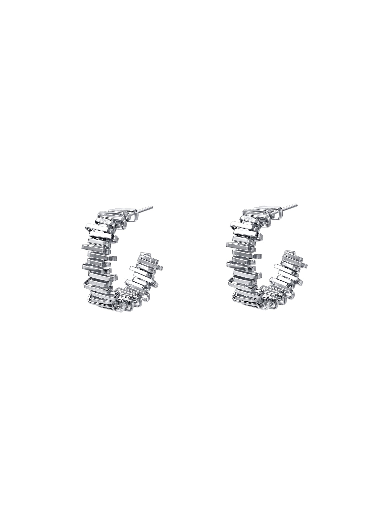 Golden Baguette Huggie Hoop Earrings