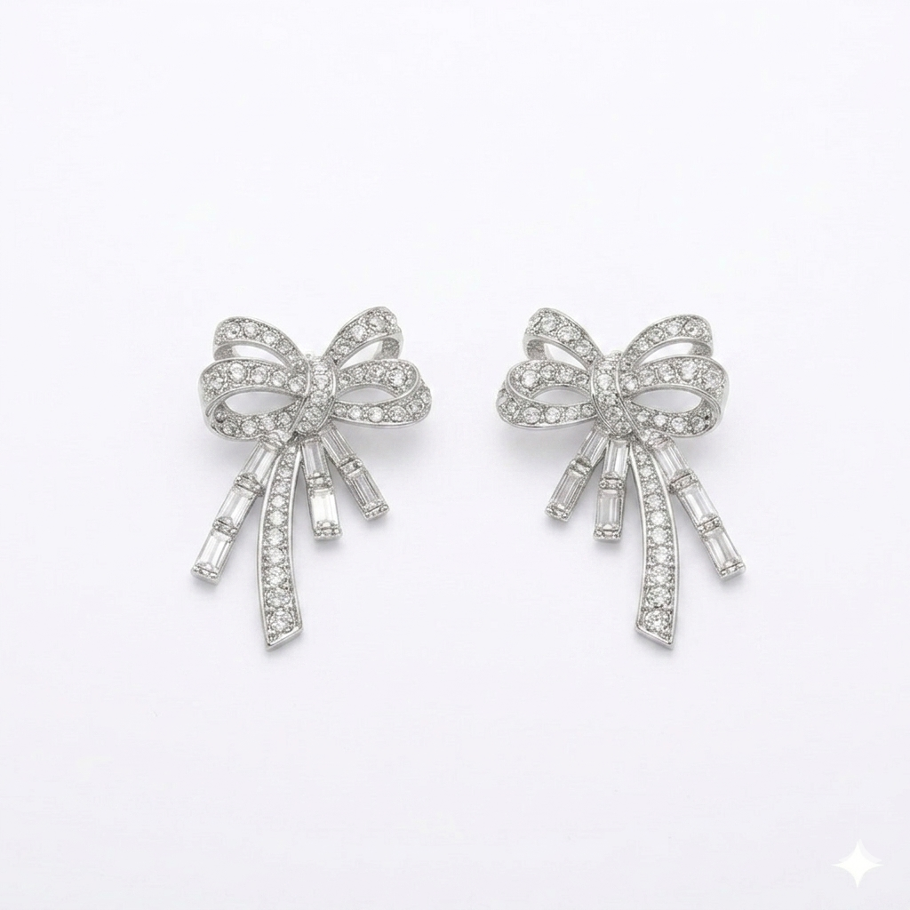 Crystal Bow Multi-Strand Pearl Necklace