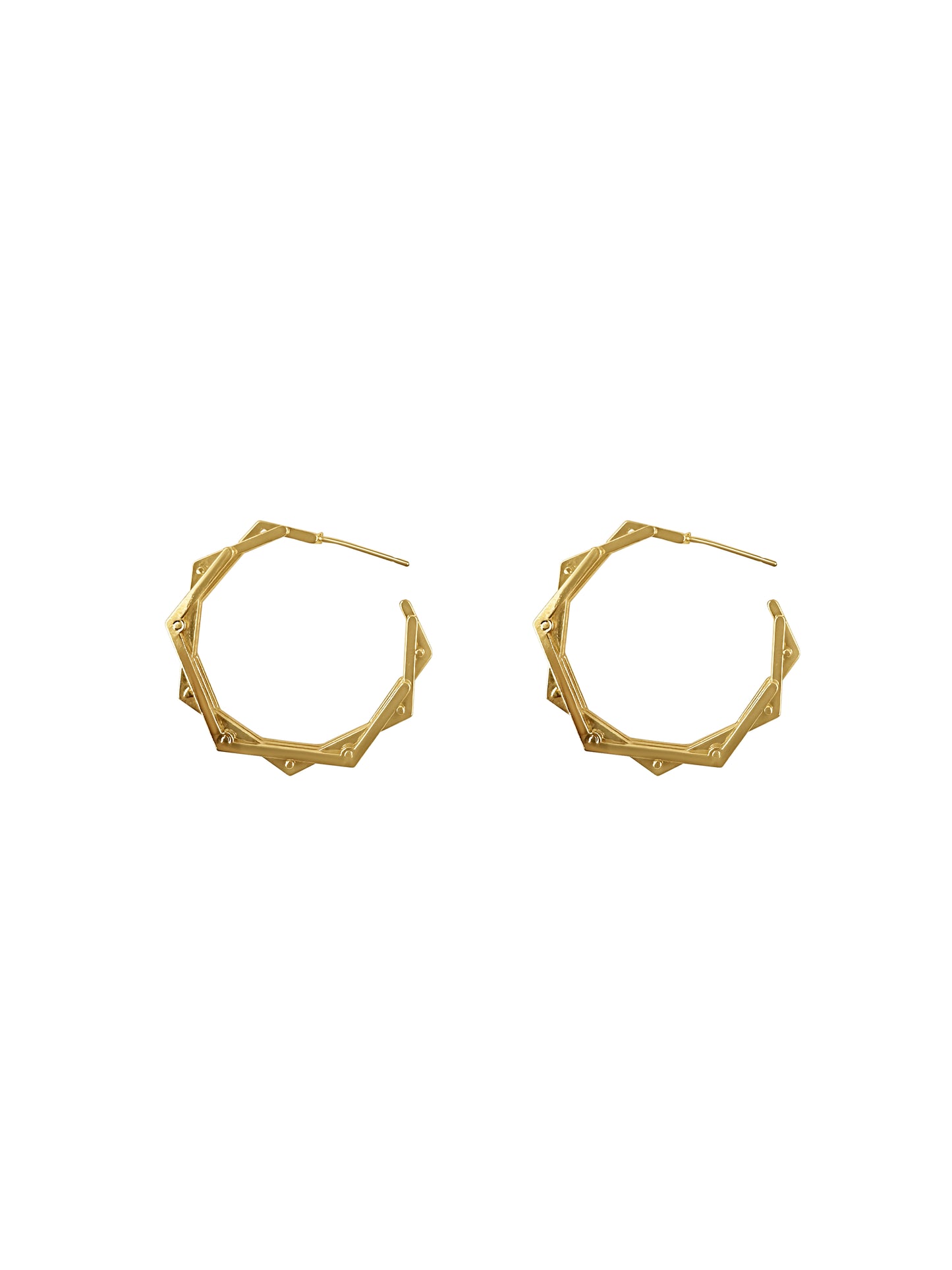 Gold Geometric Bar Hoop Earrings