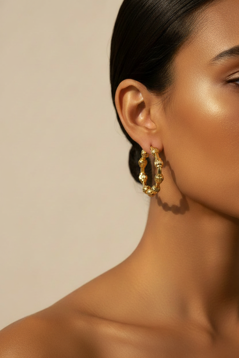 Gold Knotted Hoop Earrings - Refined Size
