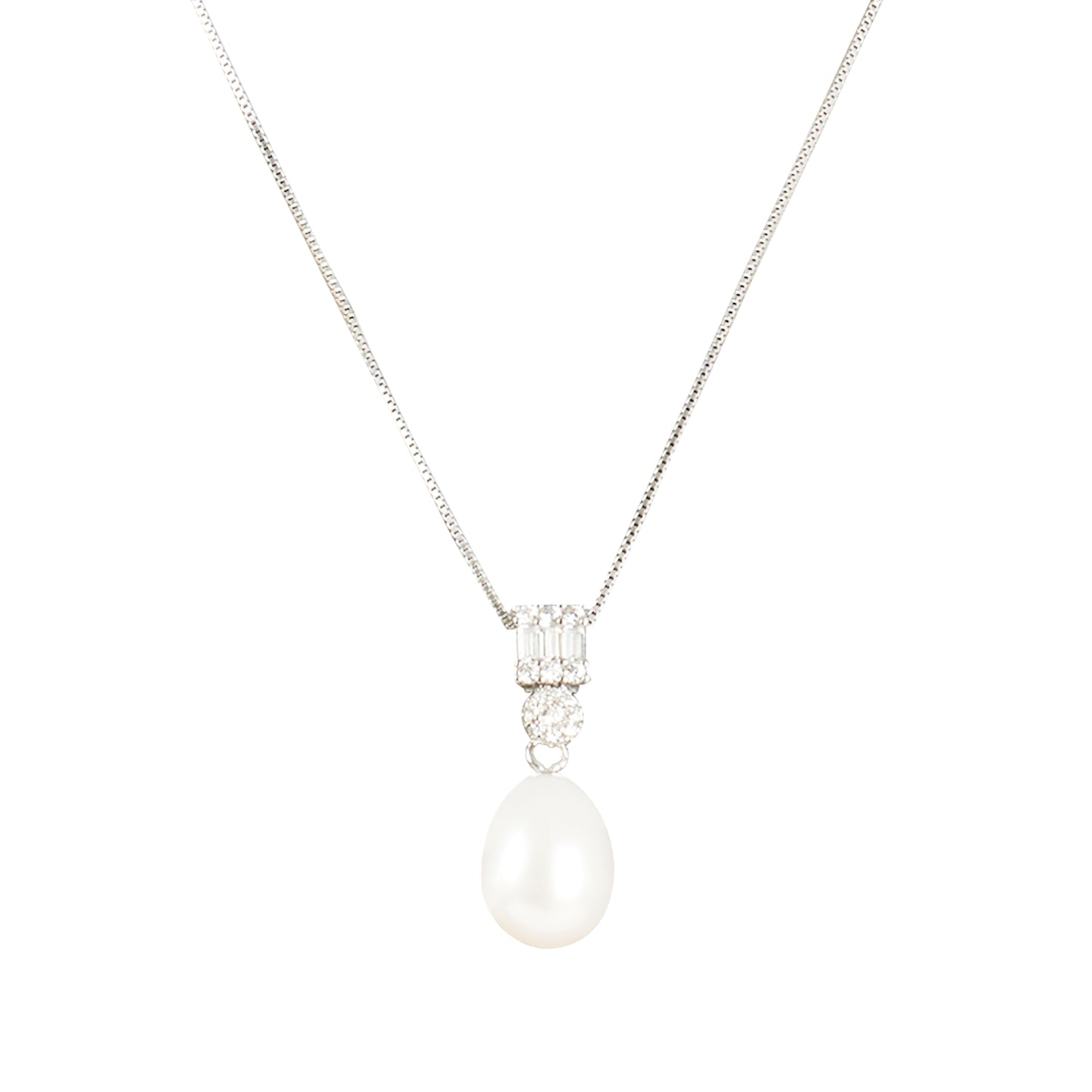 Square Pearl Pendant Jewelry Set