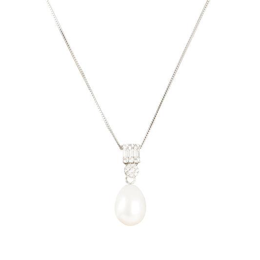 Square Pearl Pendant Jewelry Set