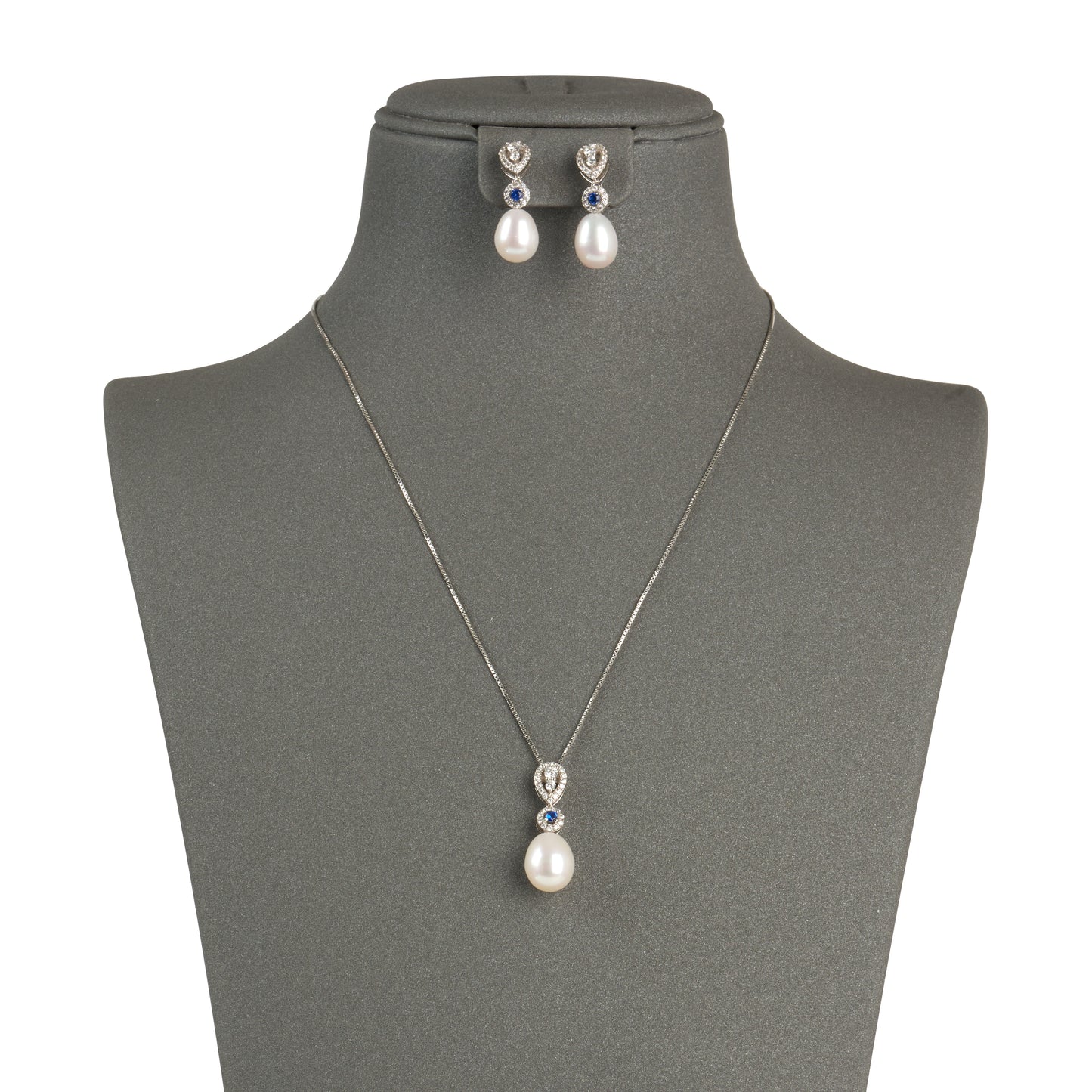 Sapphire Pendant Jewelry Set