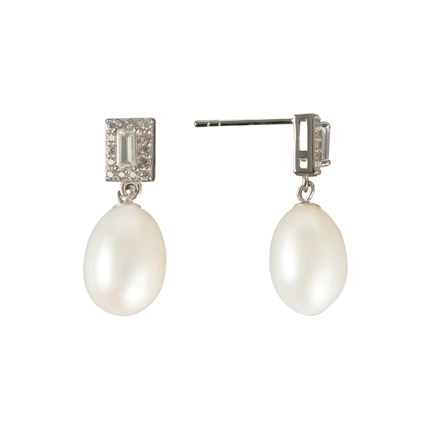 Square Pearl Pendant Jewelry Set