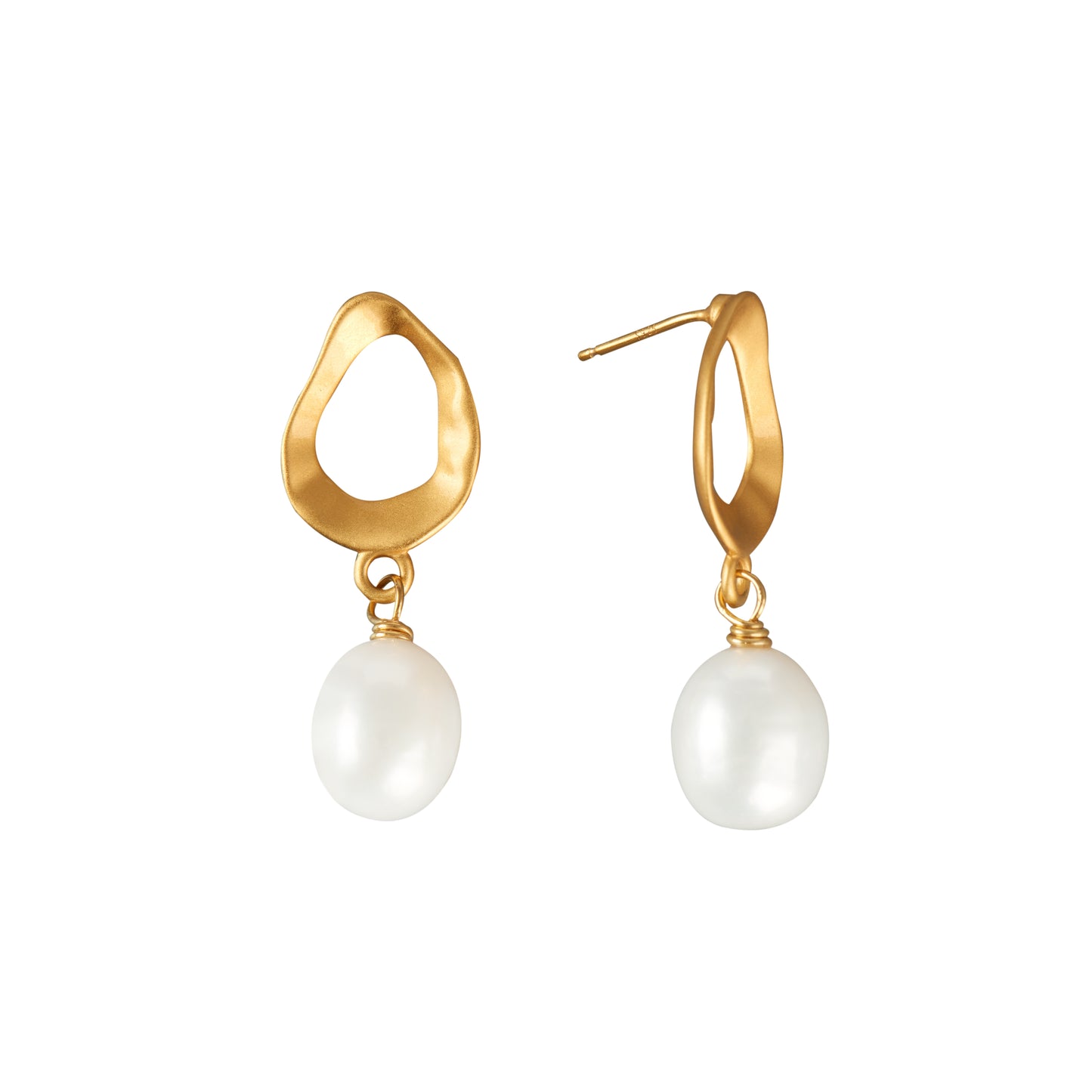 Golden Circle Drop Earrings