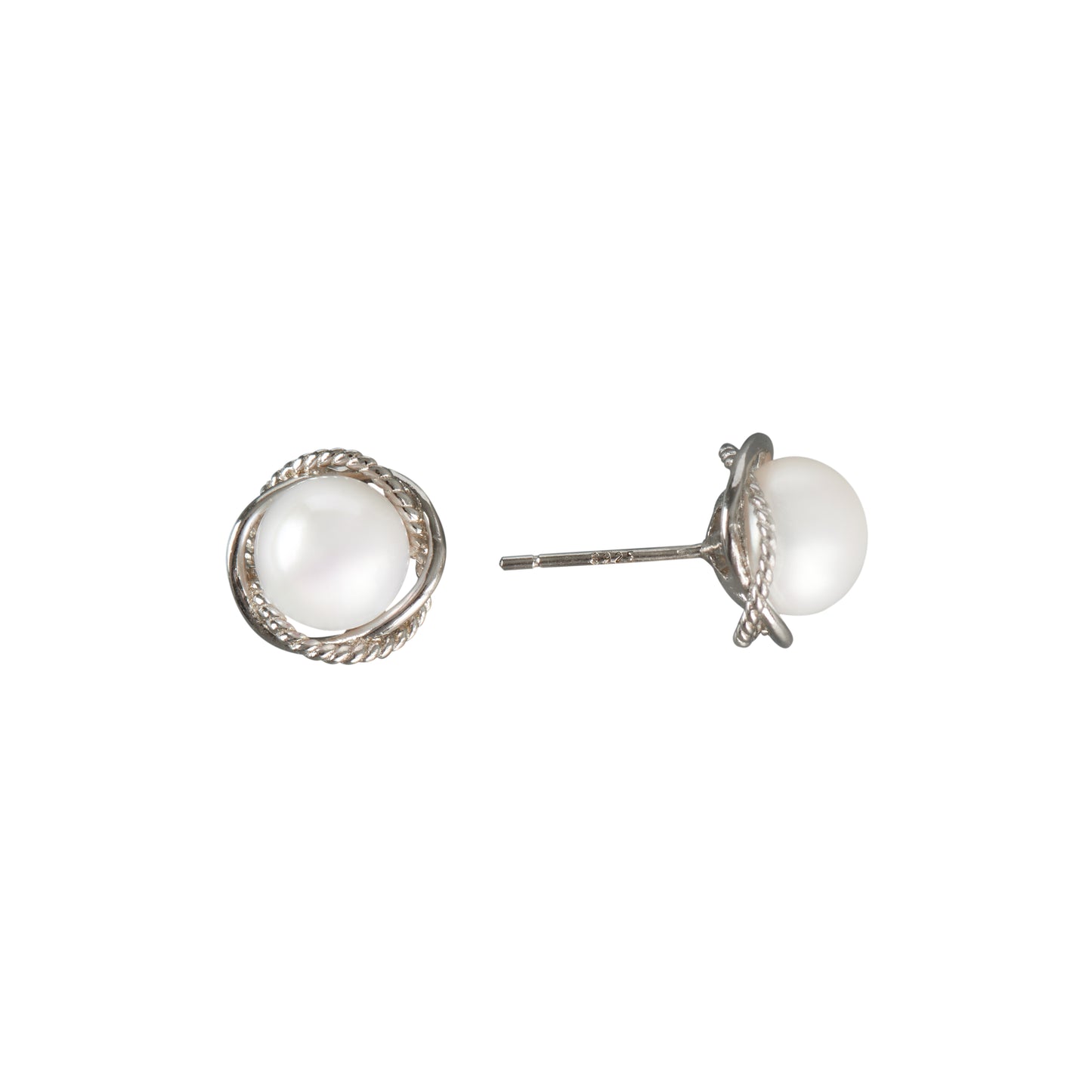 Orbit and Braid Stud Earrings