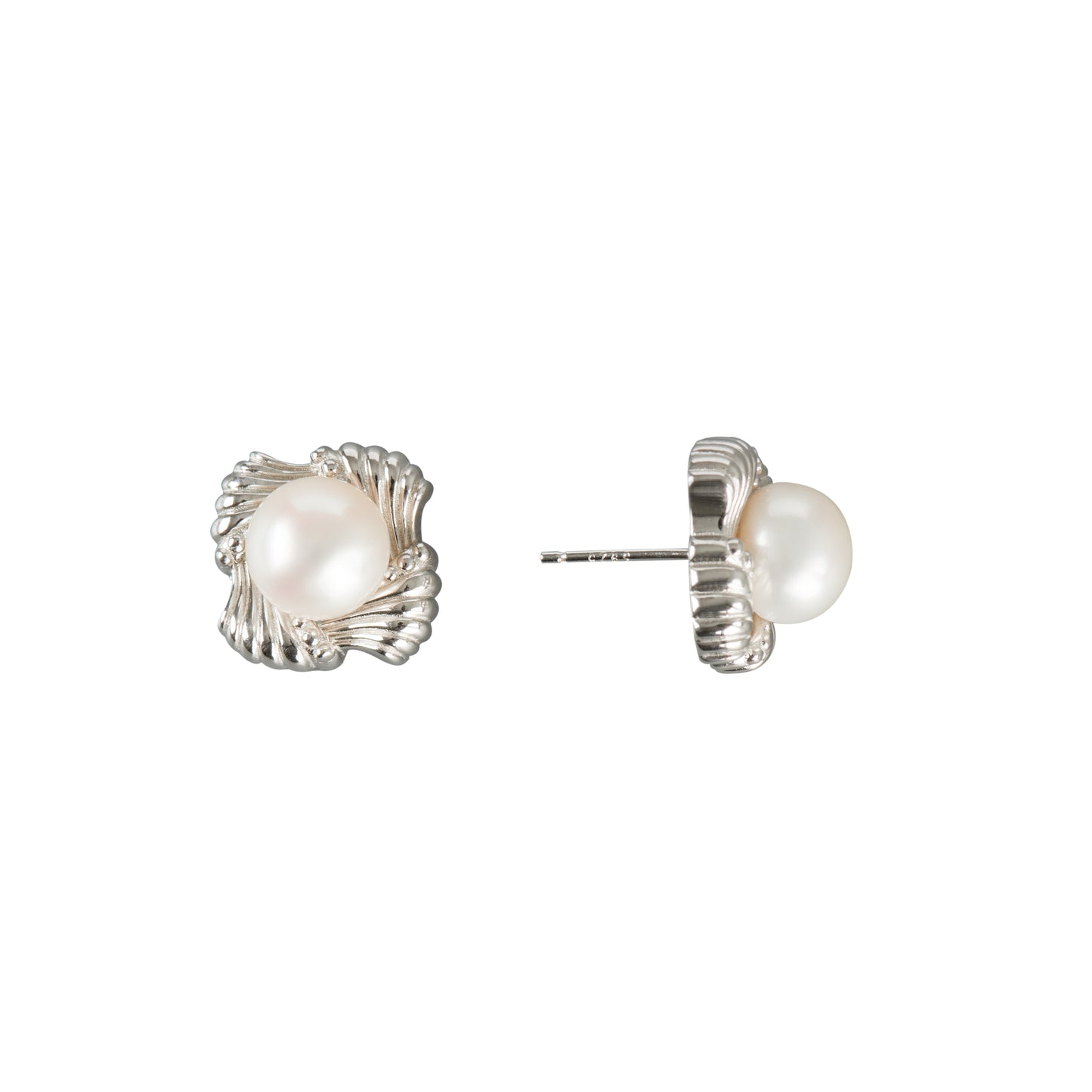 Corner Wave Stud Earrings