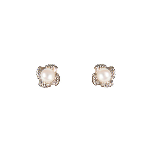 Corner Wave Stud Earrings