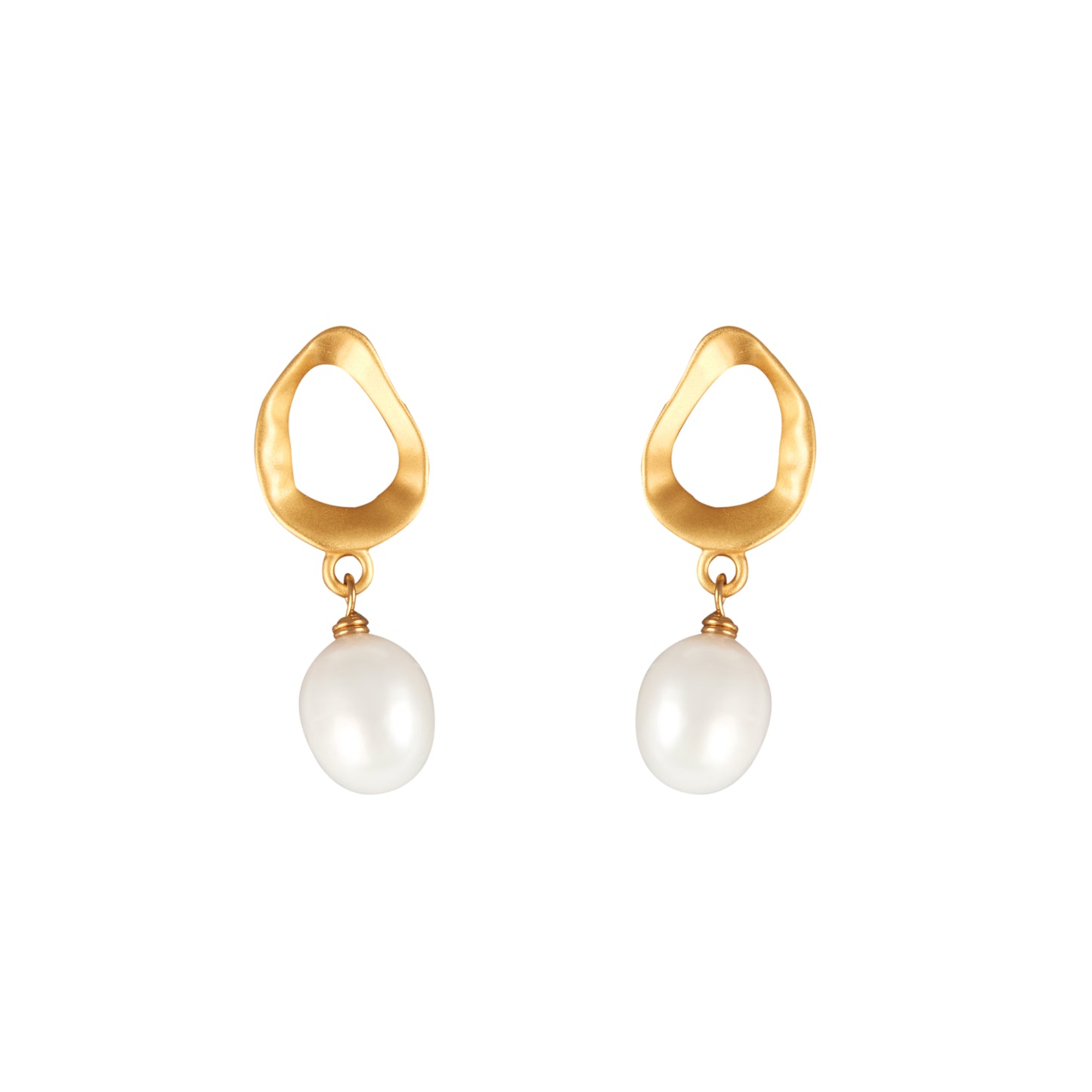 Golden Circle Drop Earrings