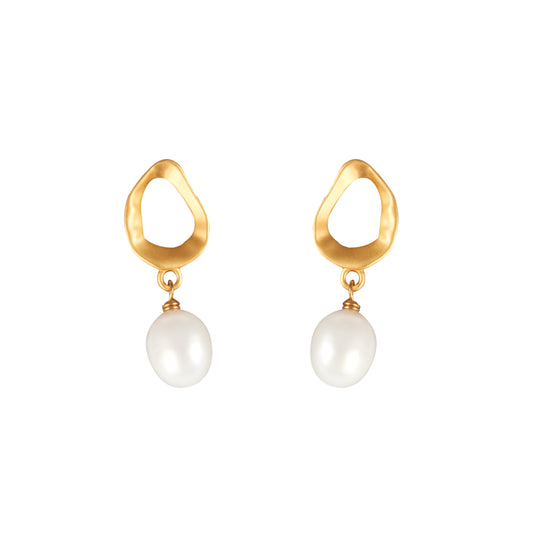 Golden Circle Drop Earrings