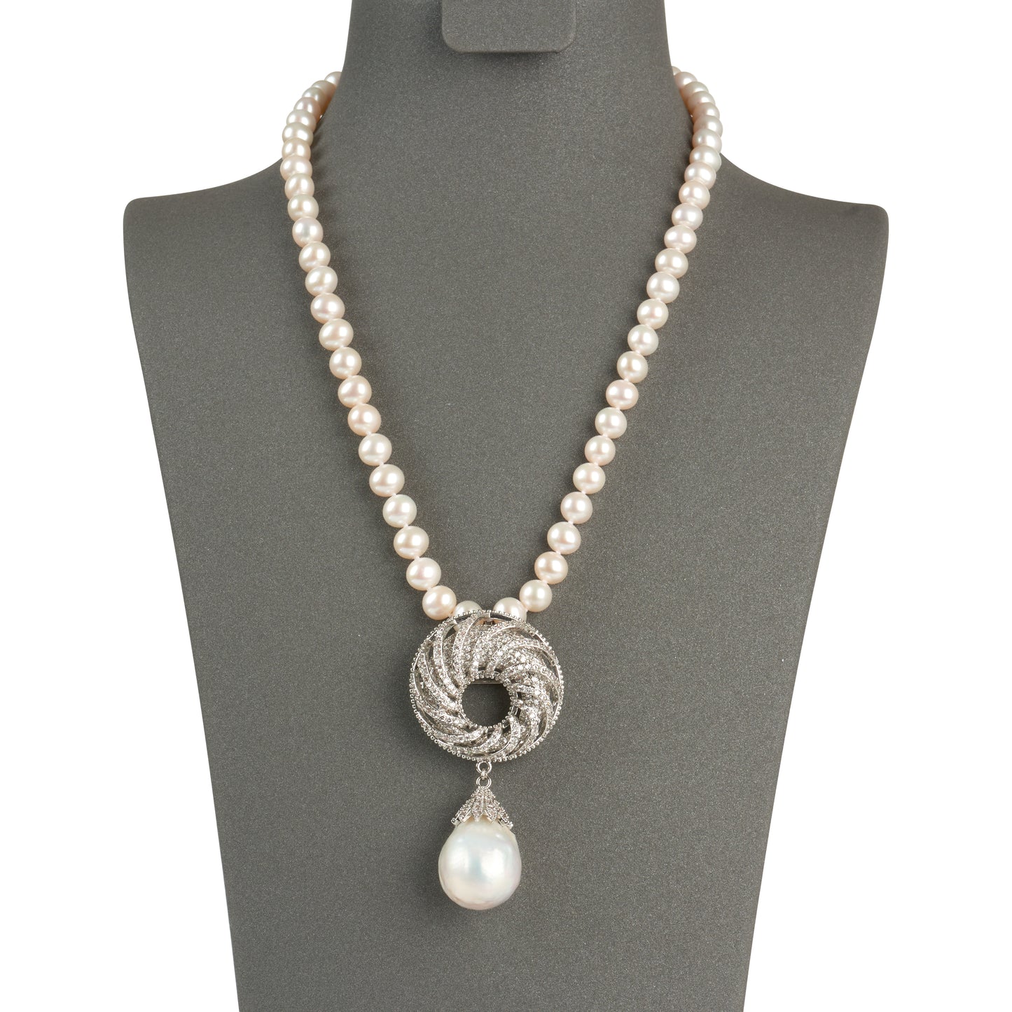 Baroque Pendant with Hidden Swirls Pearl Necklace