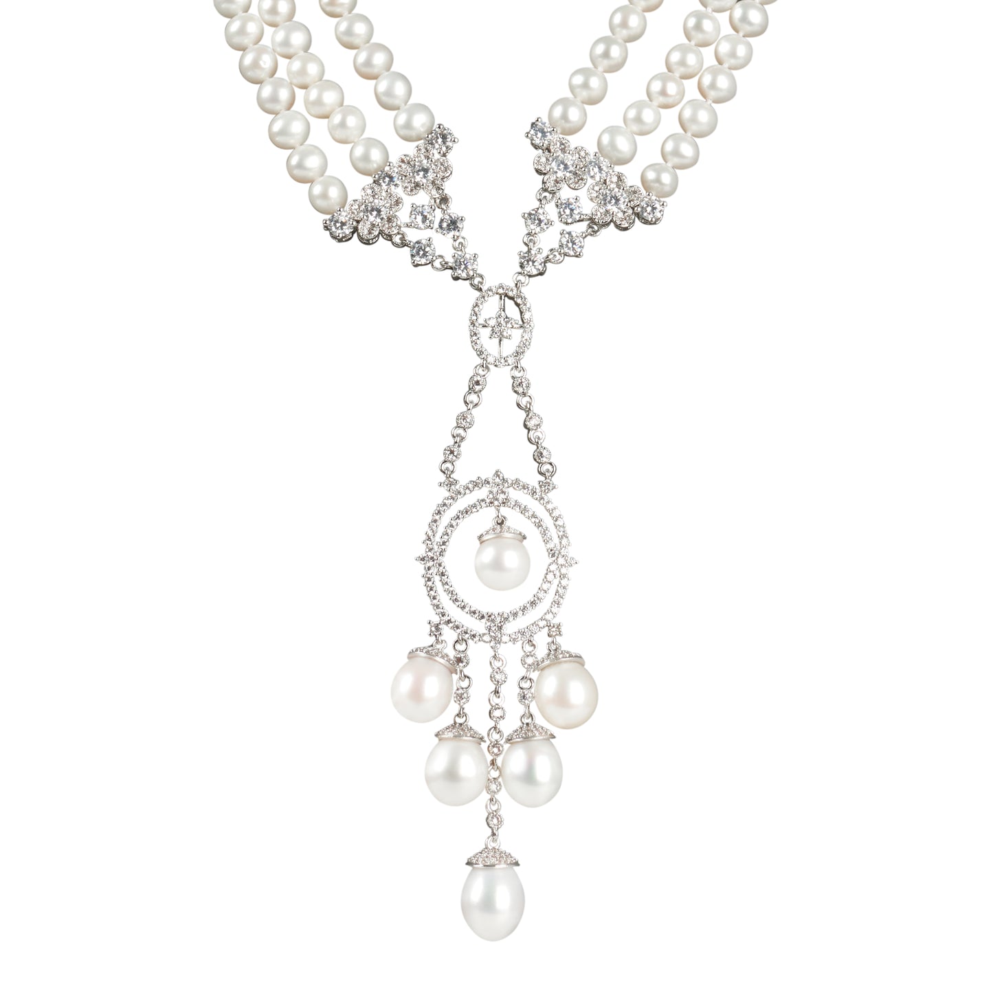 Celestial Pearl Chandelier Necklace