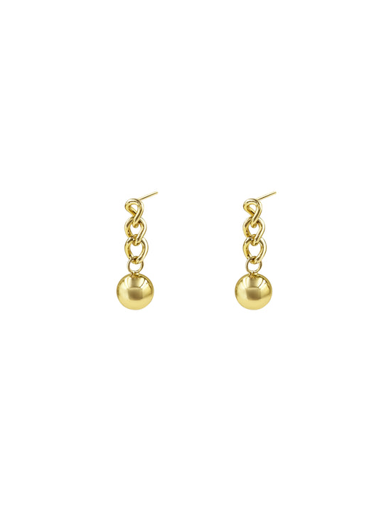Chain Link Ball Drop Earrings