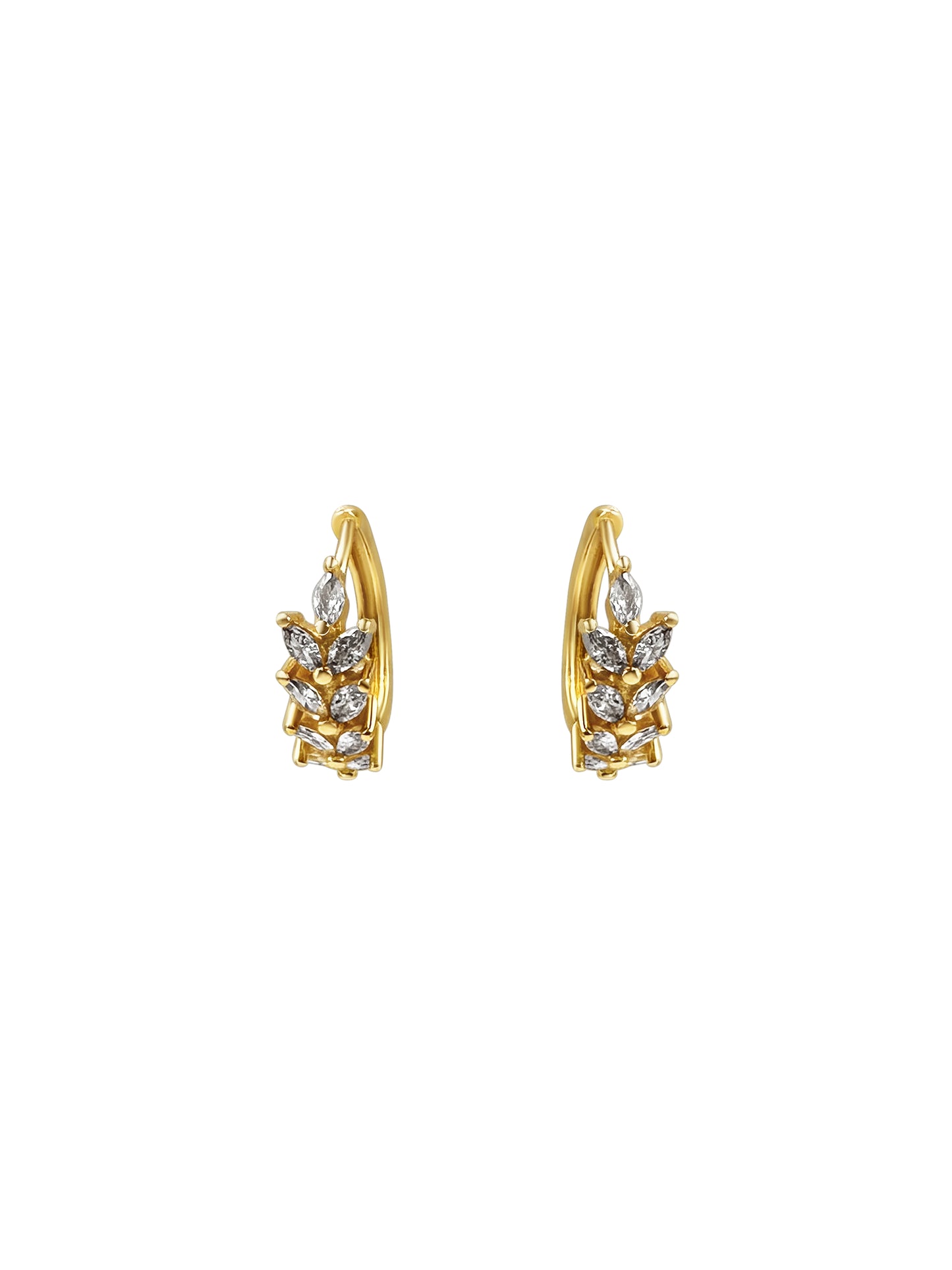 Gold Gemstone Cluster Huggie Earrings