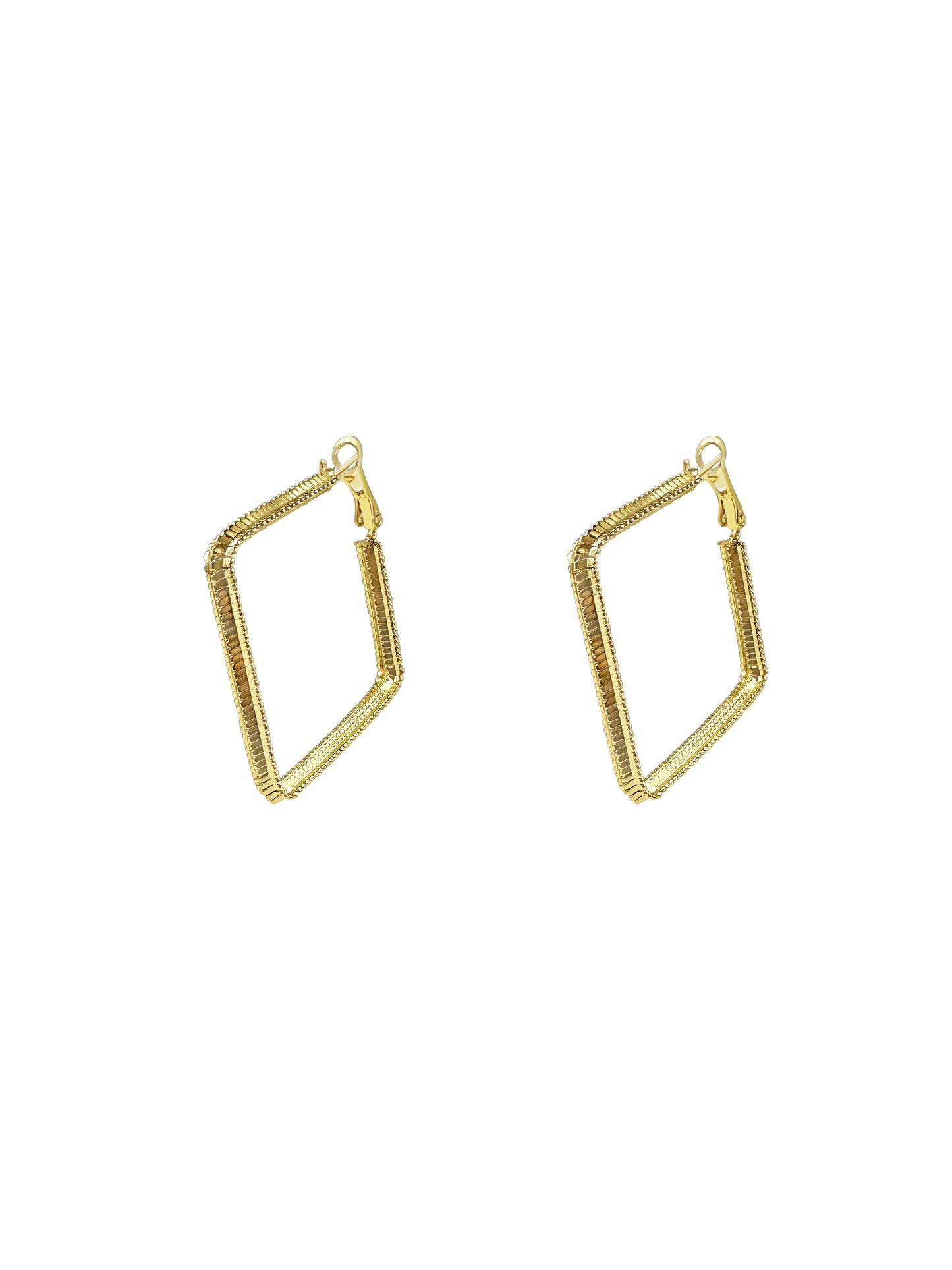 Diamond Textured Hoops