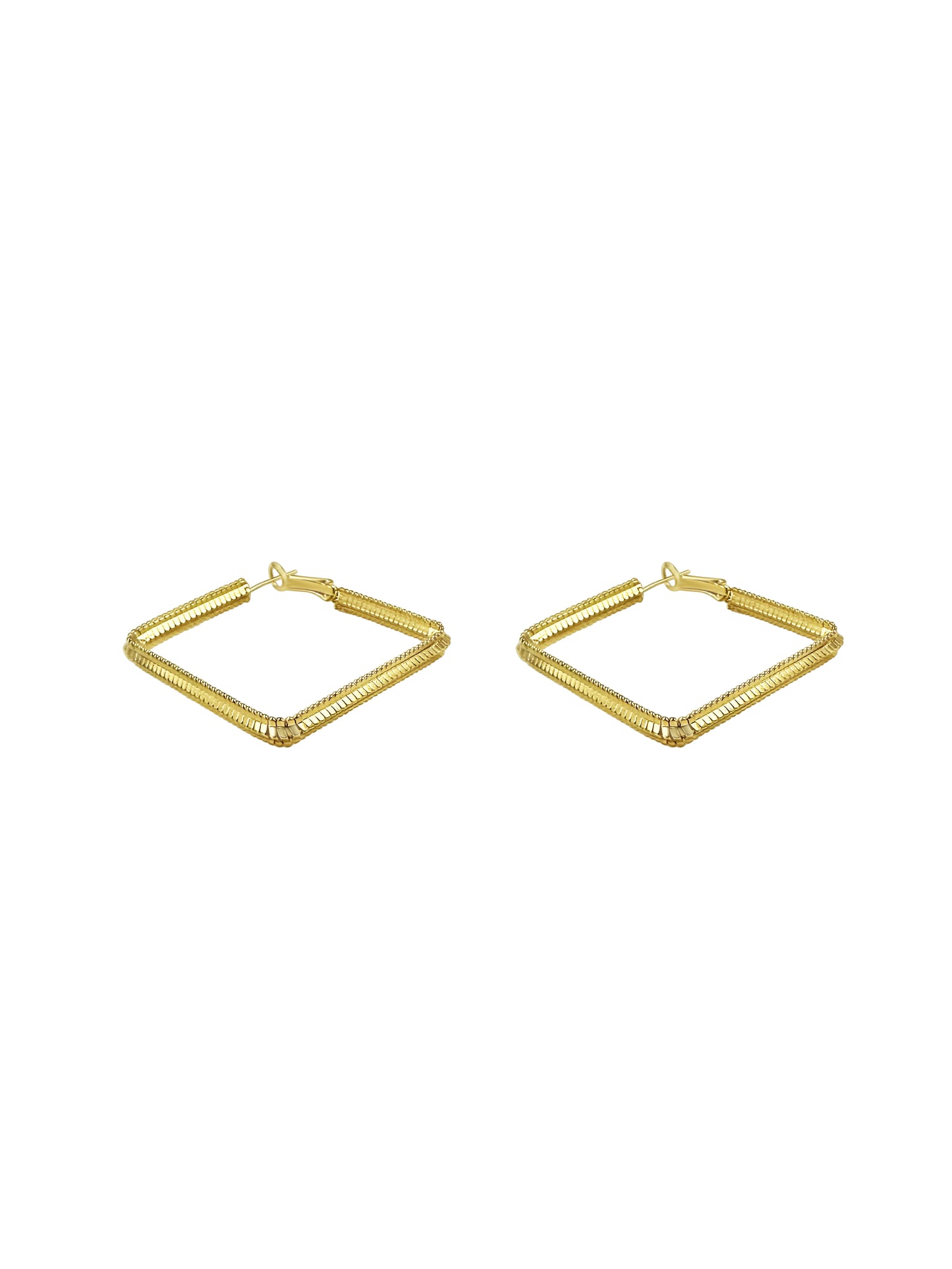 Diamond Textured Hoops