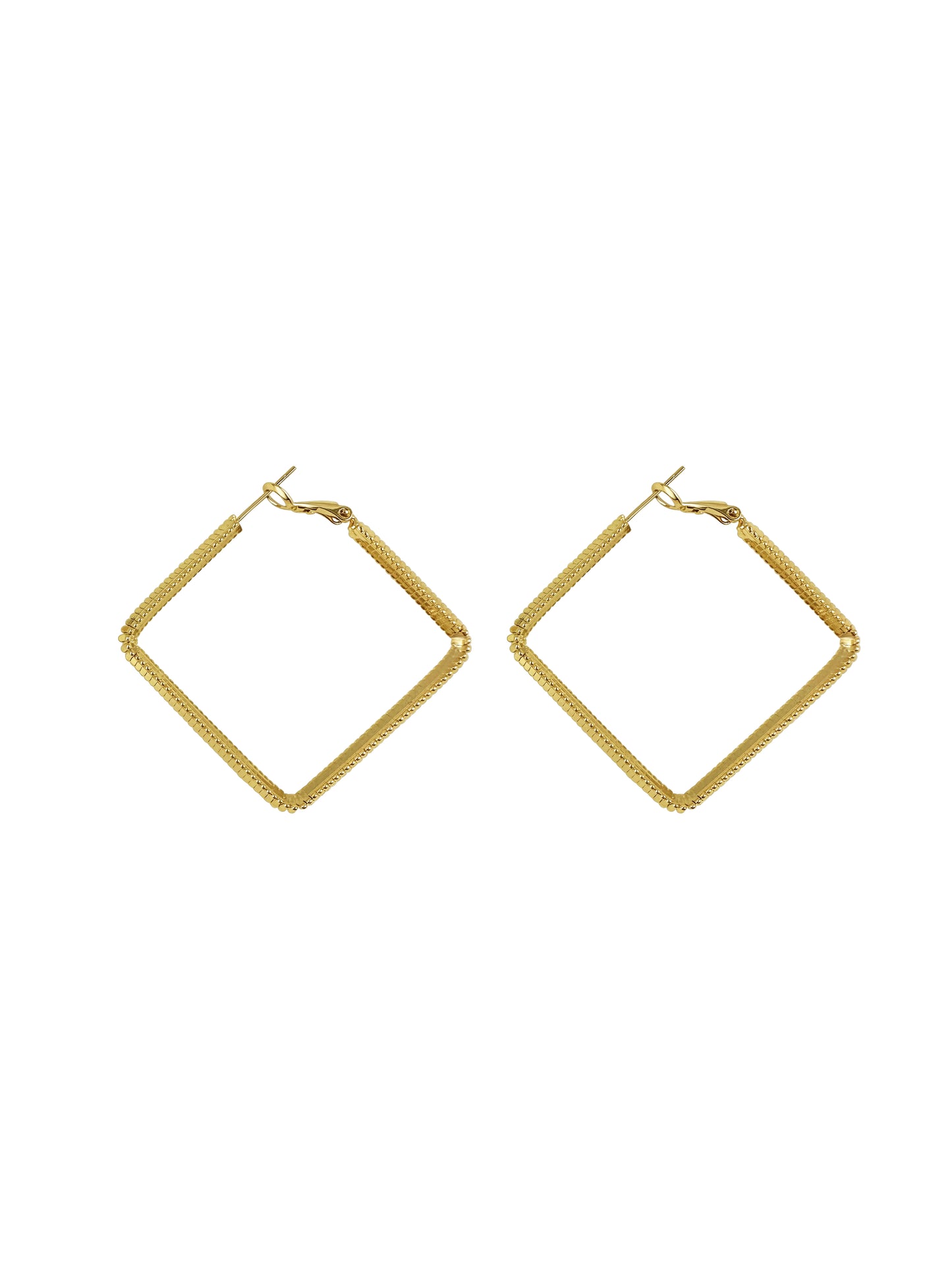 Diamond Textured Hoops