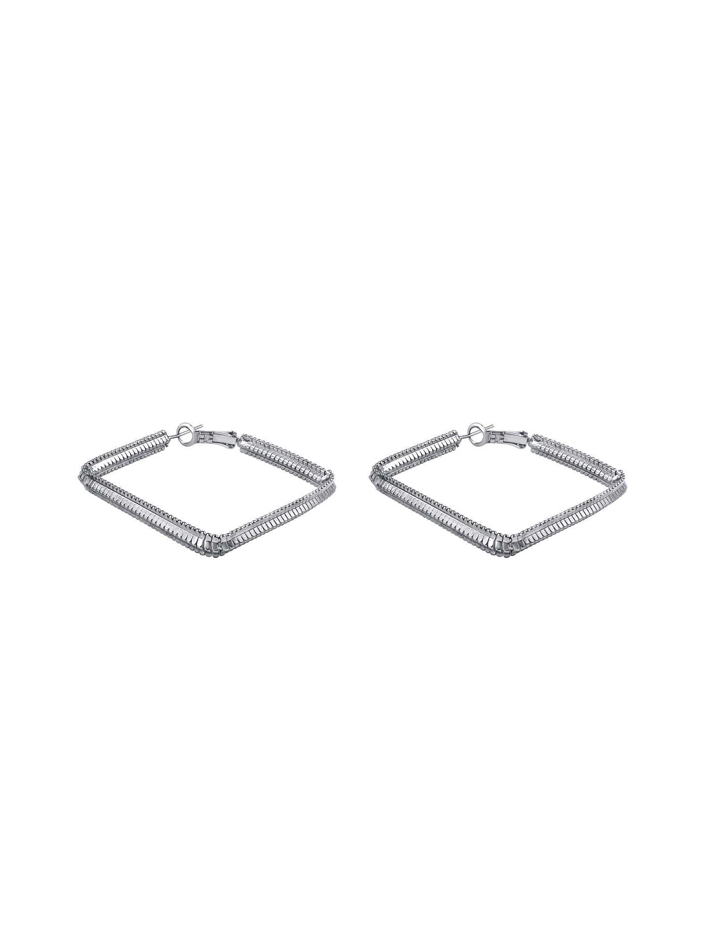Diamond Textured Hoops