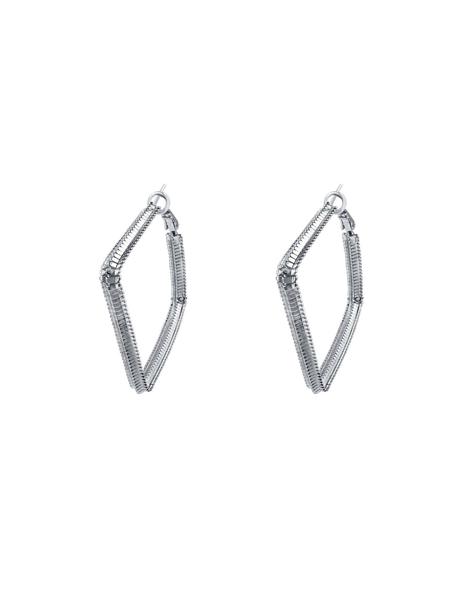 Diamond Textured Hoops