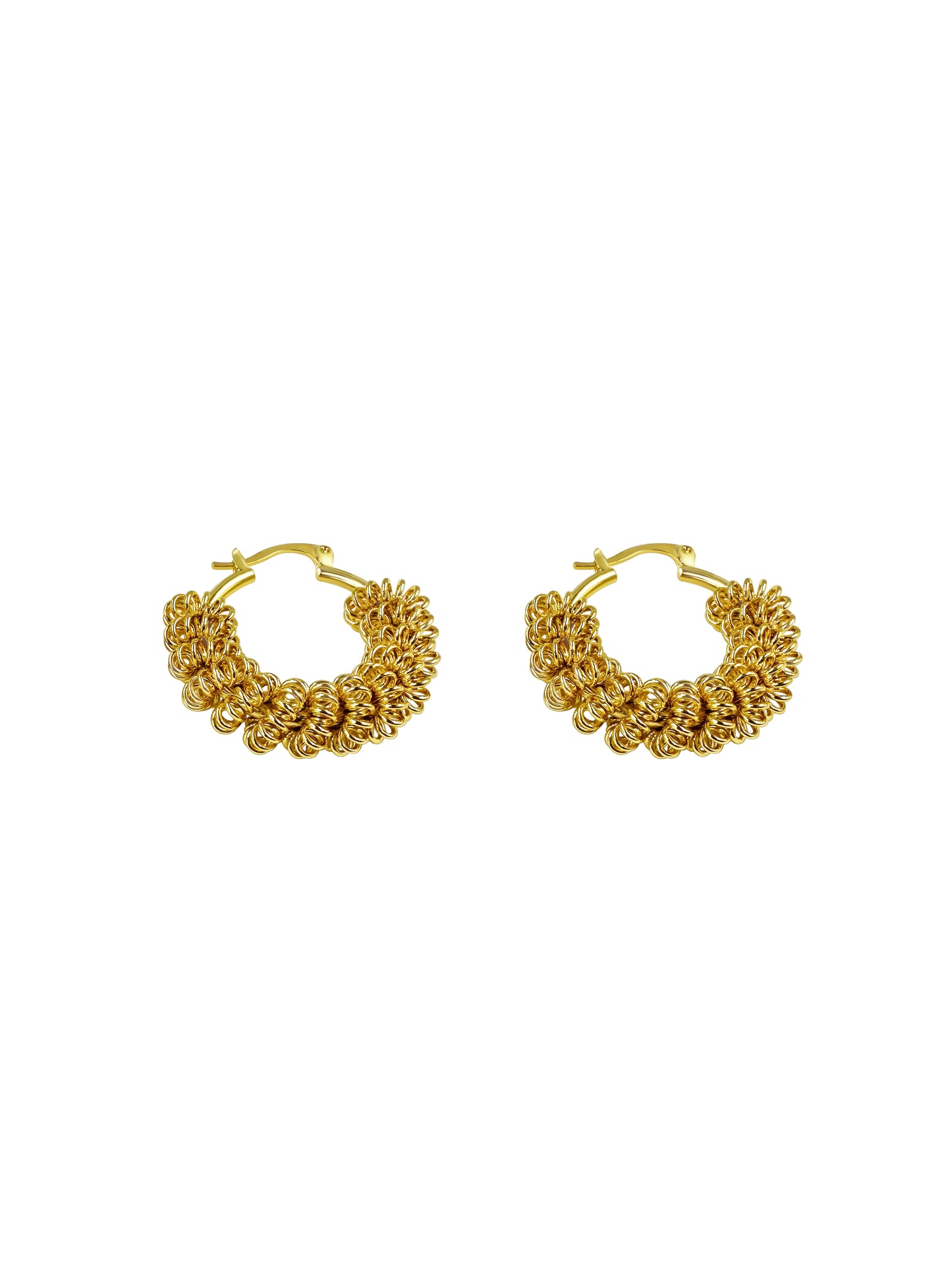 Gold Chainmail Mesh Hoop Earrings