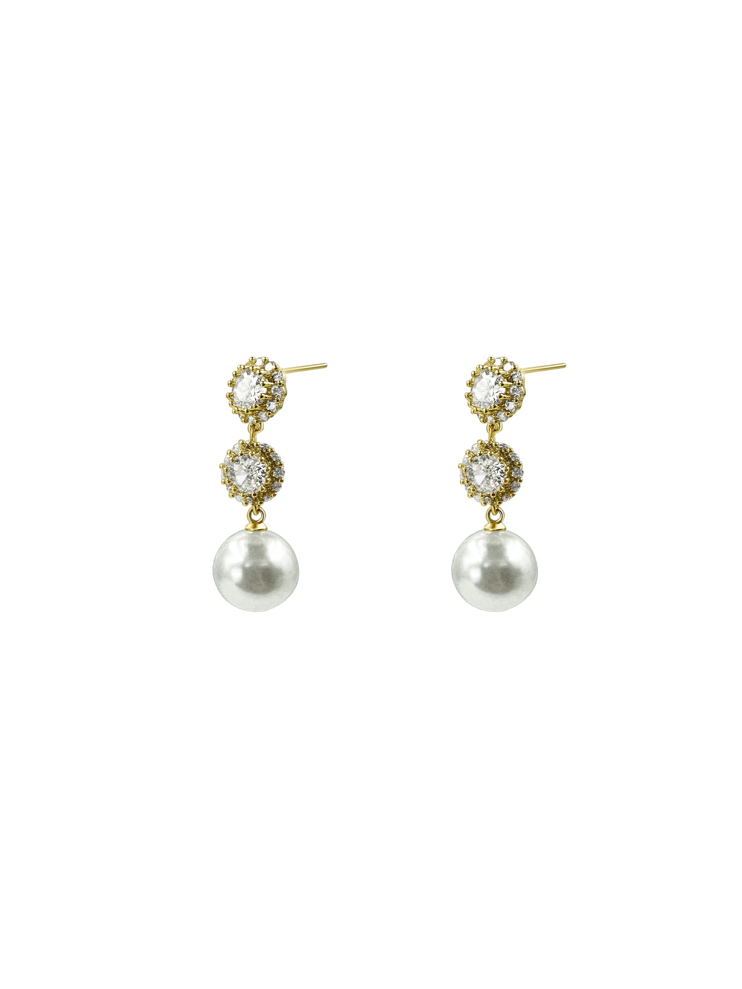 Gold Pearl Drop Earrings