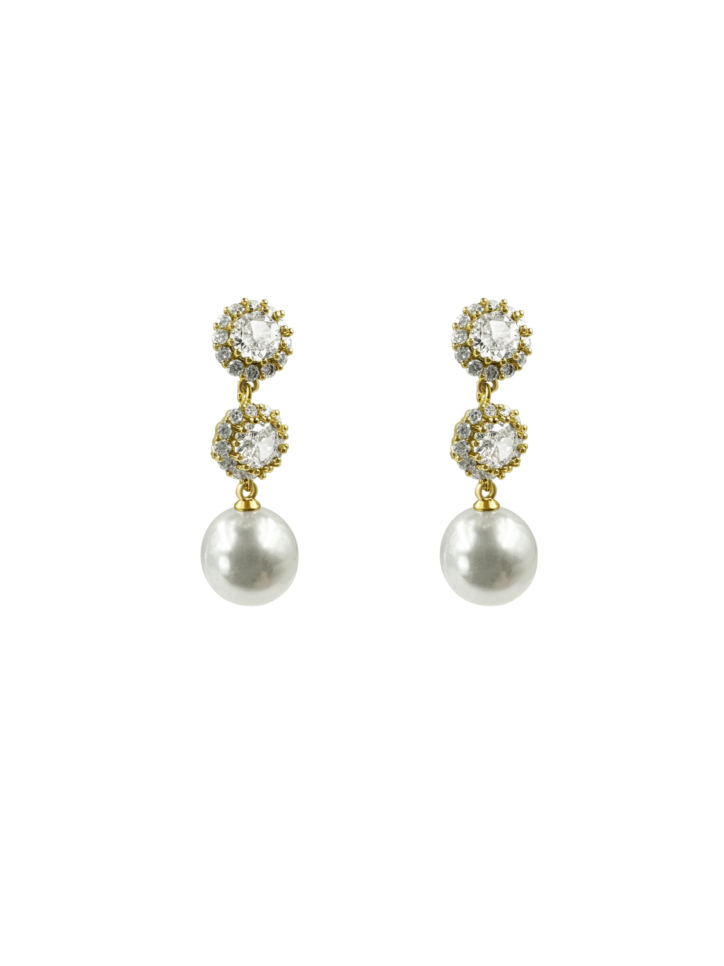 Gold Pearl Drop Earrings