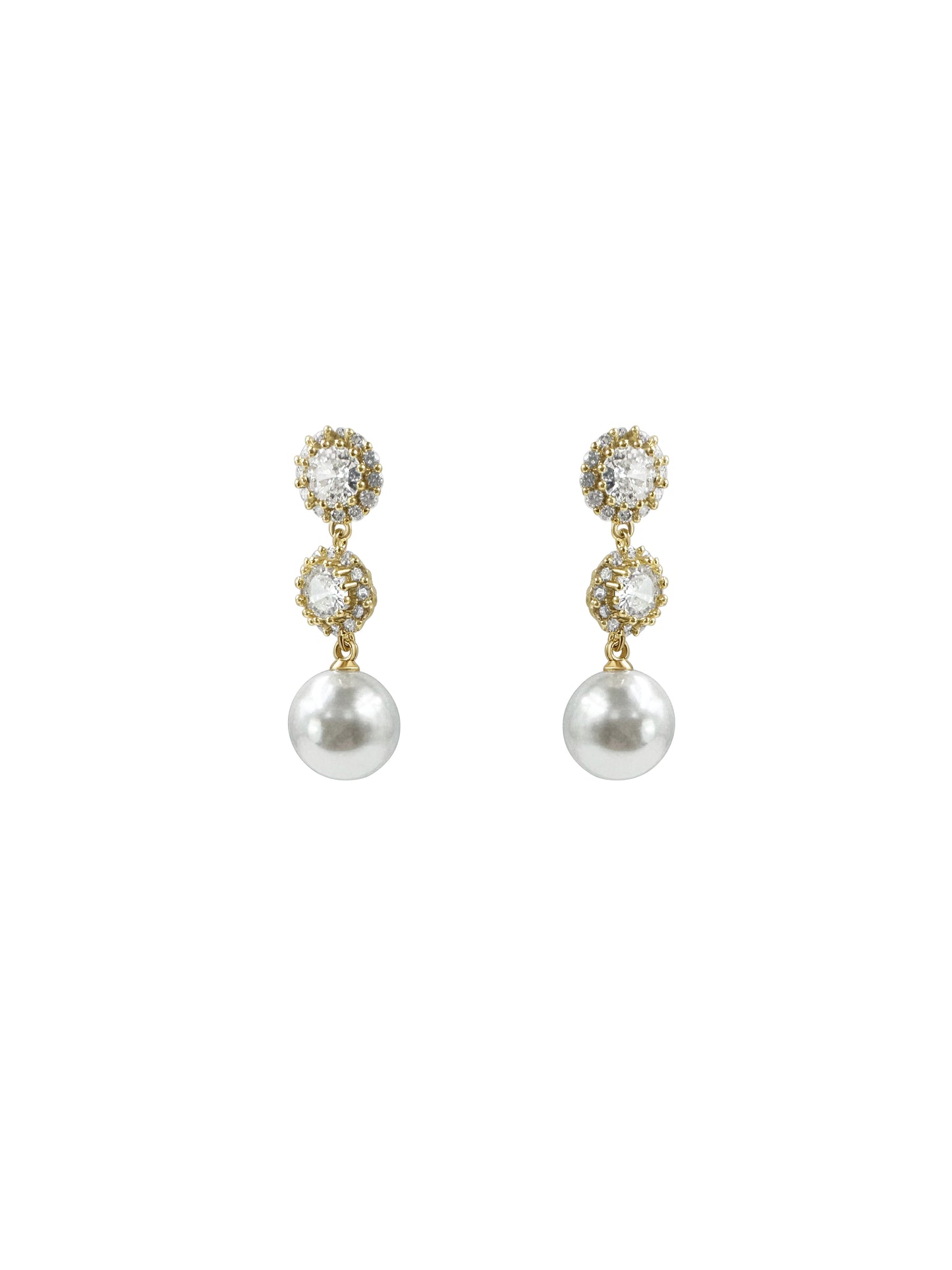Gold Pearl Drop Earrings
