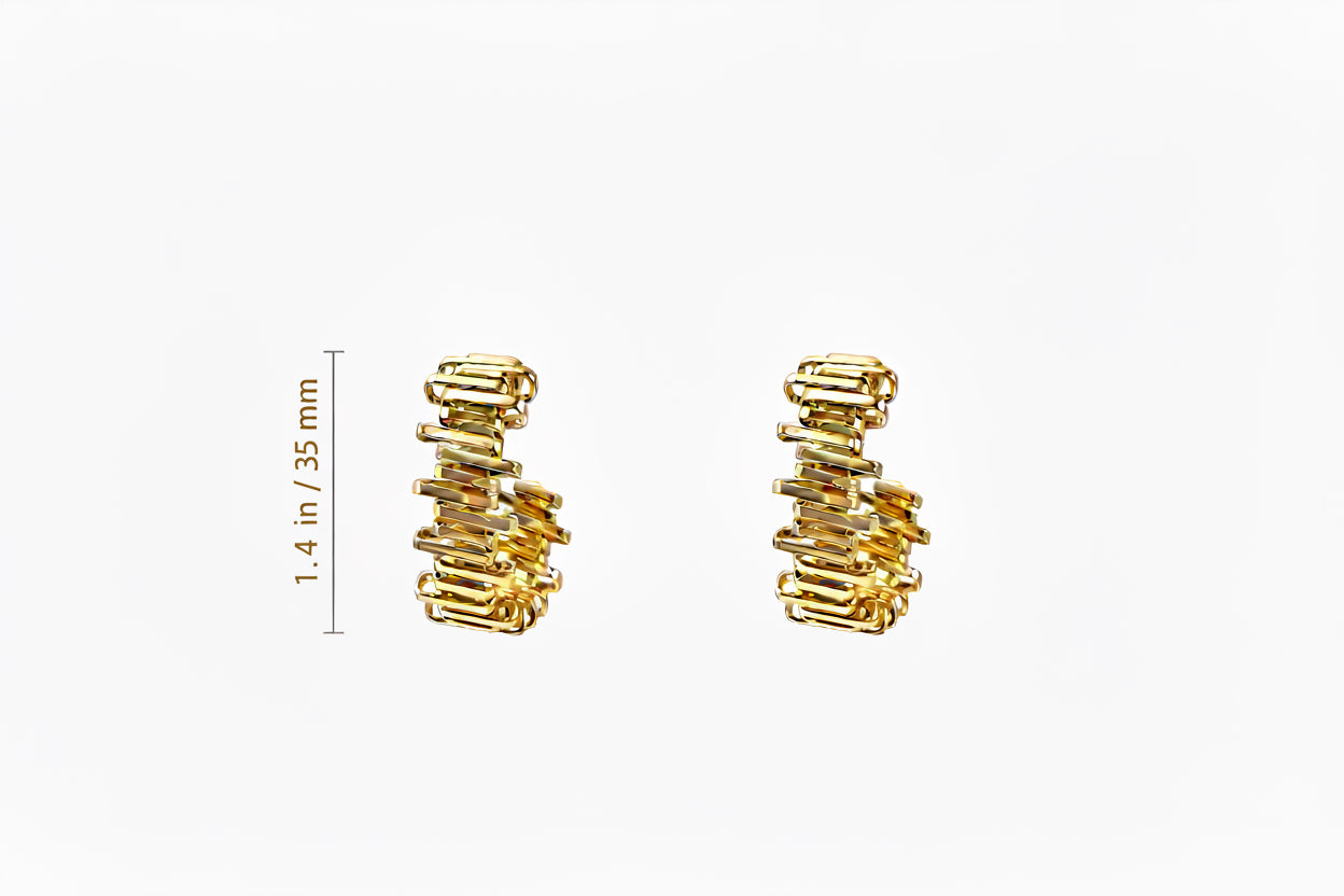 Golden Baguette Huggie Hoop Earrings