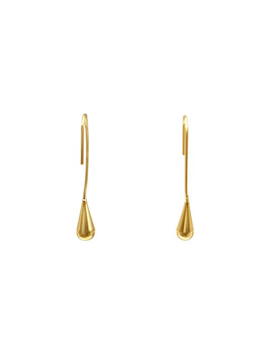 Gold Long Teardrop  Earrings