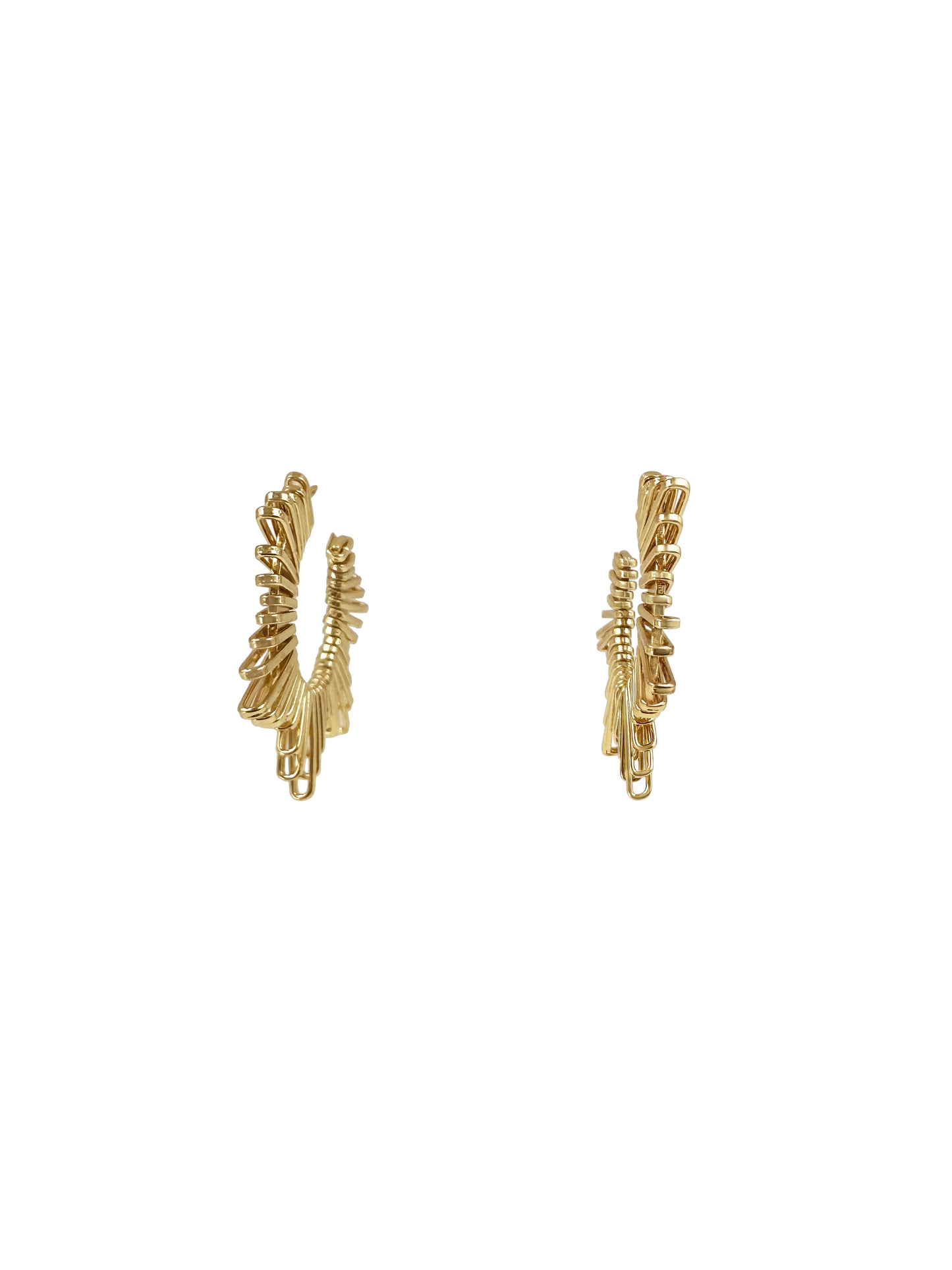 Gold Sunburst Hoop Earrings