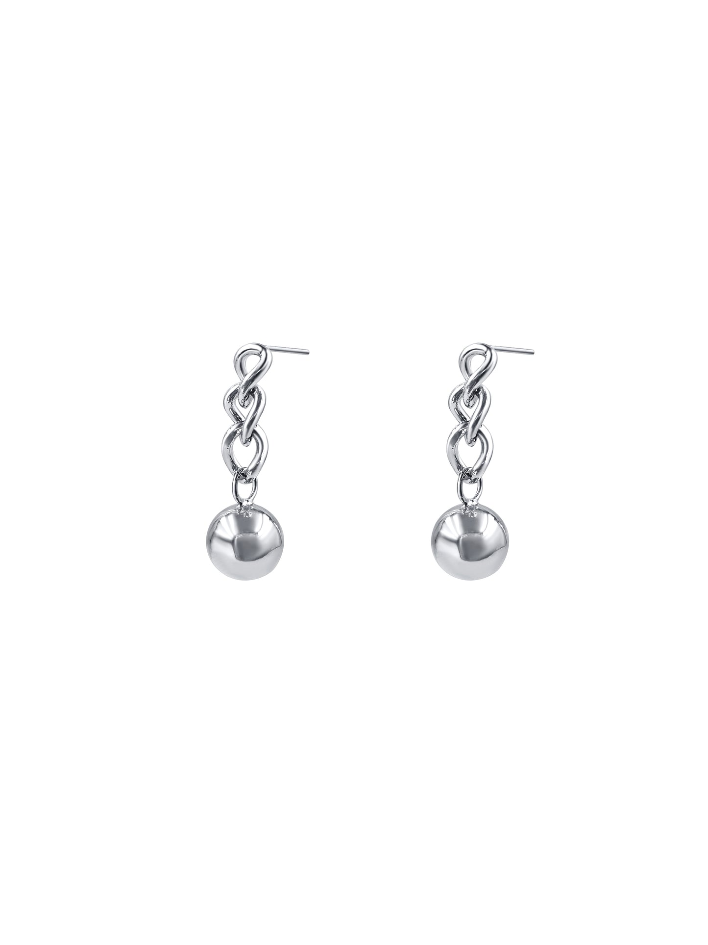 Chain Link Ball Drop Earrings