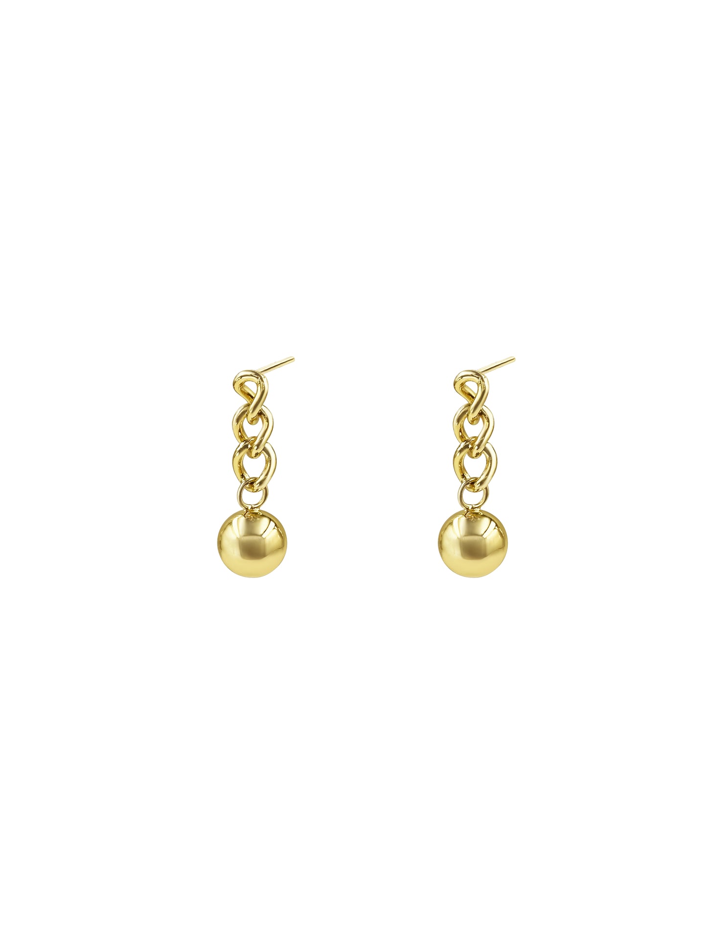 Chain Link Ball Drop Earrings