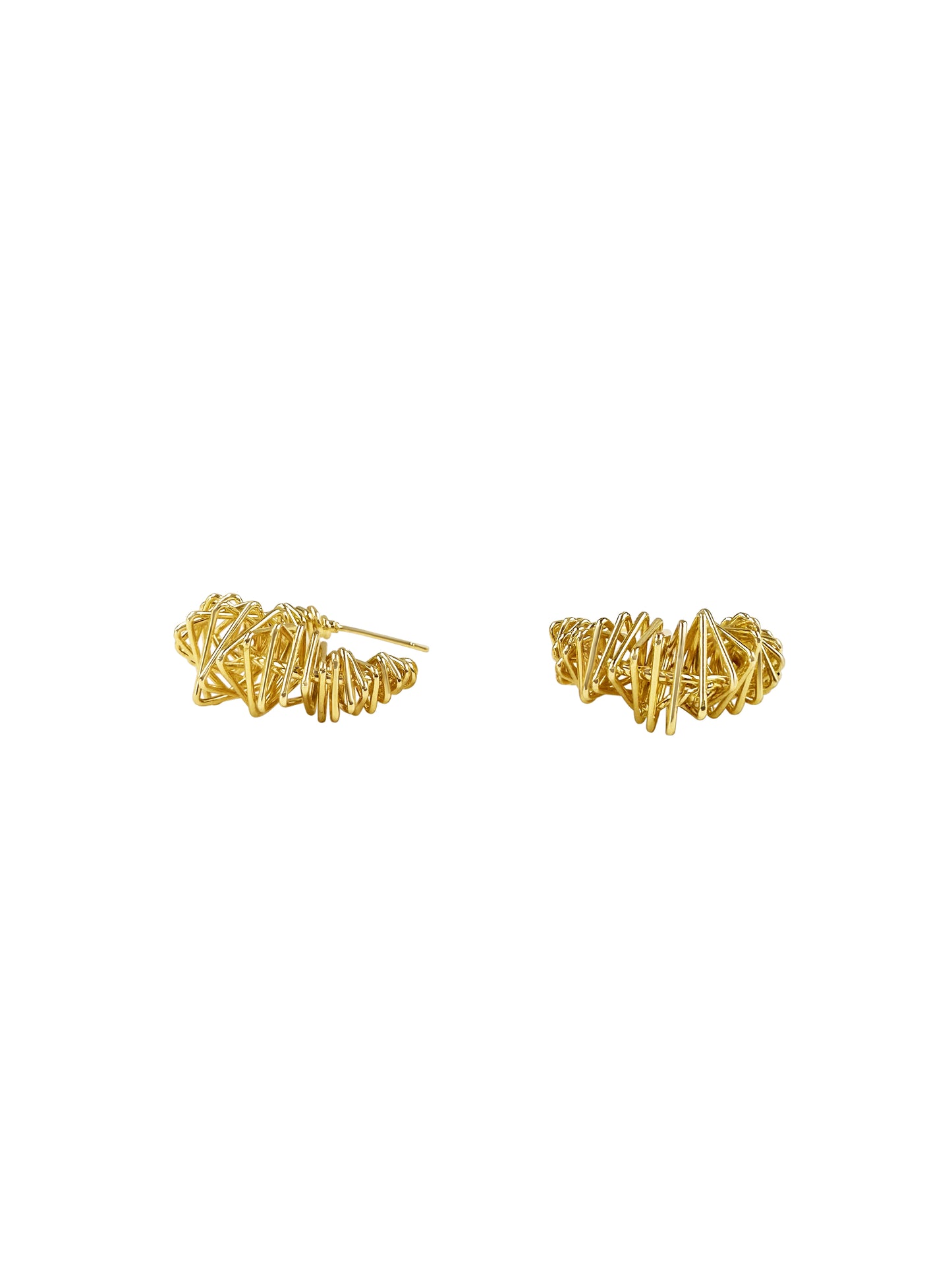 Gold Wire Spiral Hoop Earrings