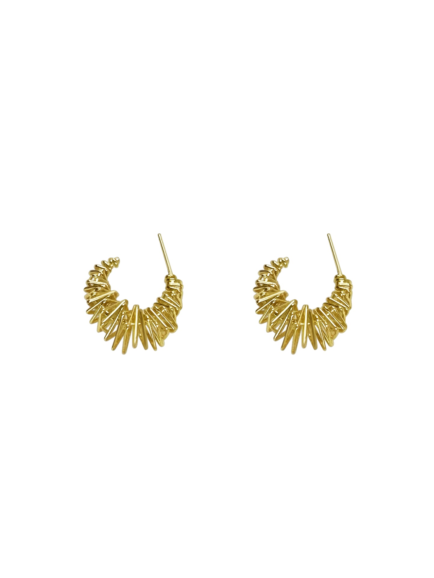 Gold Wire Spiral Hoop Earrings