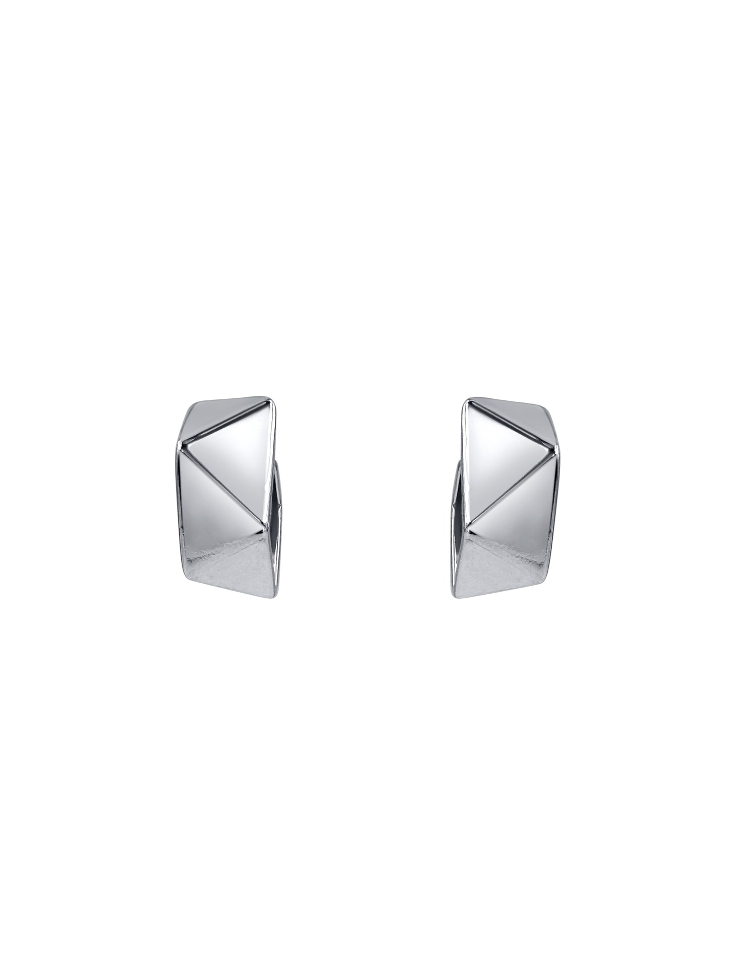 Gold Geometric Origami C-Hoop Earrings
