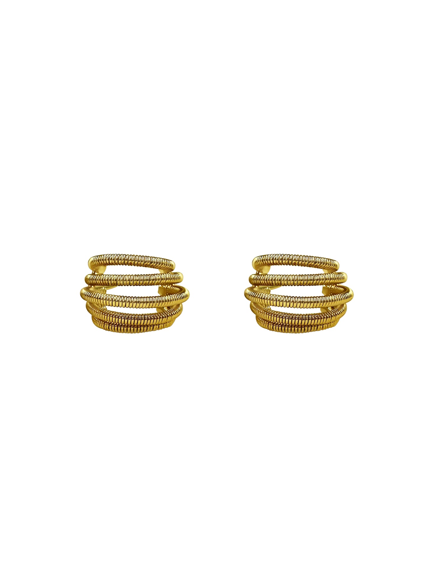 Gold Twisted Rope Hoop Earrings