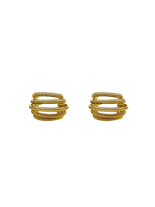 Gold Twisted Rope Hoop Earrings