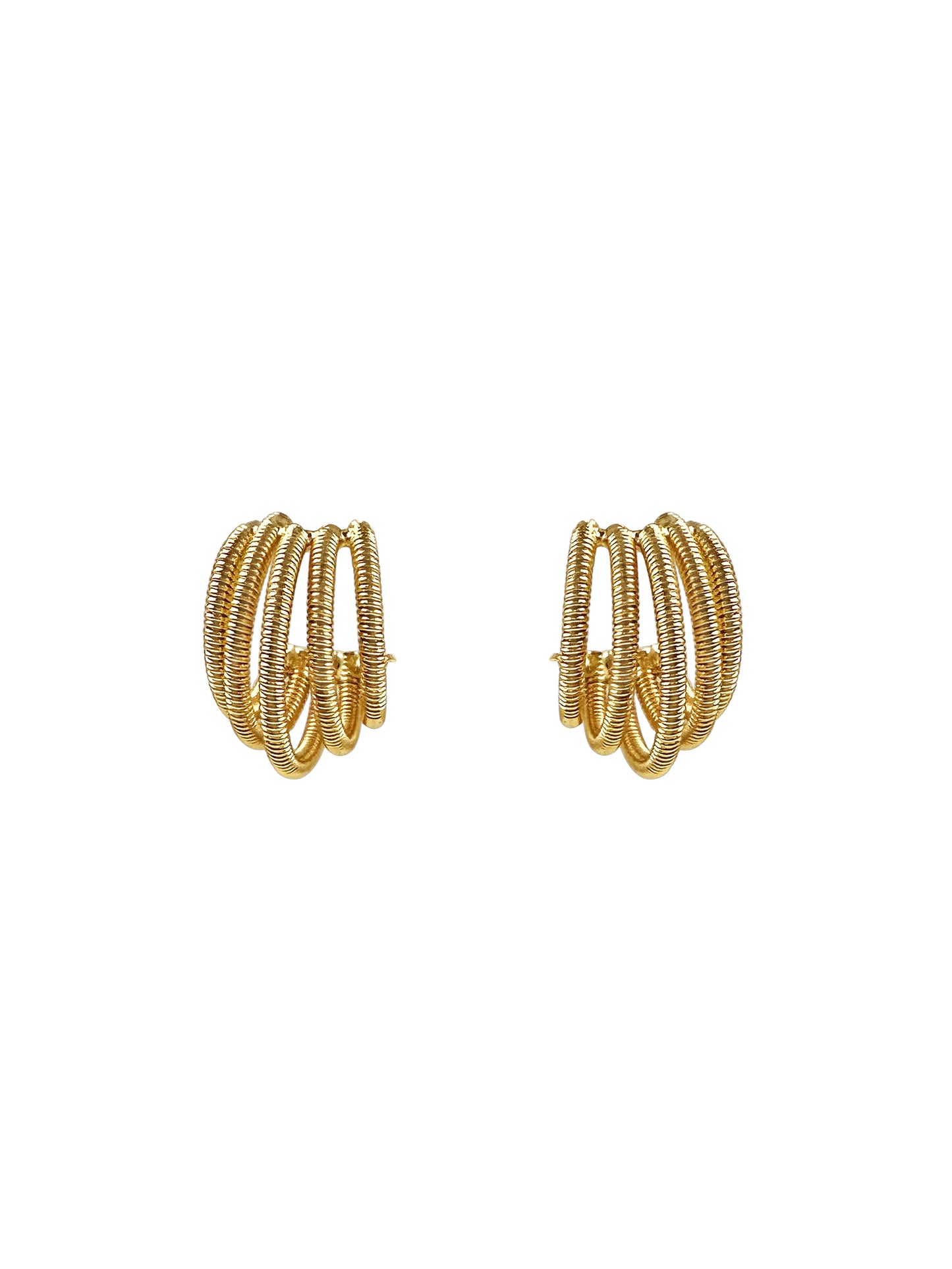 Gold Twisted Rope Hoop Earrings