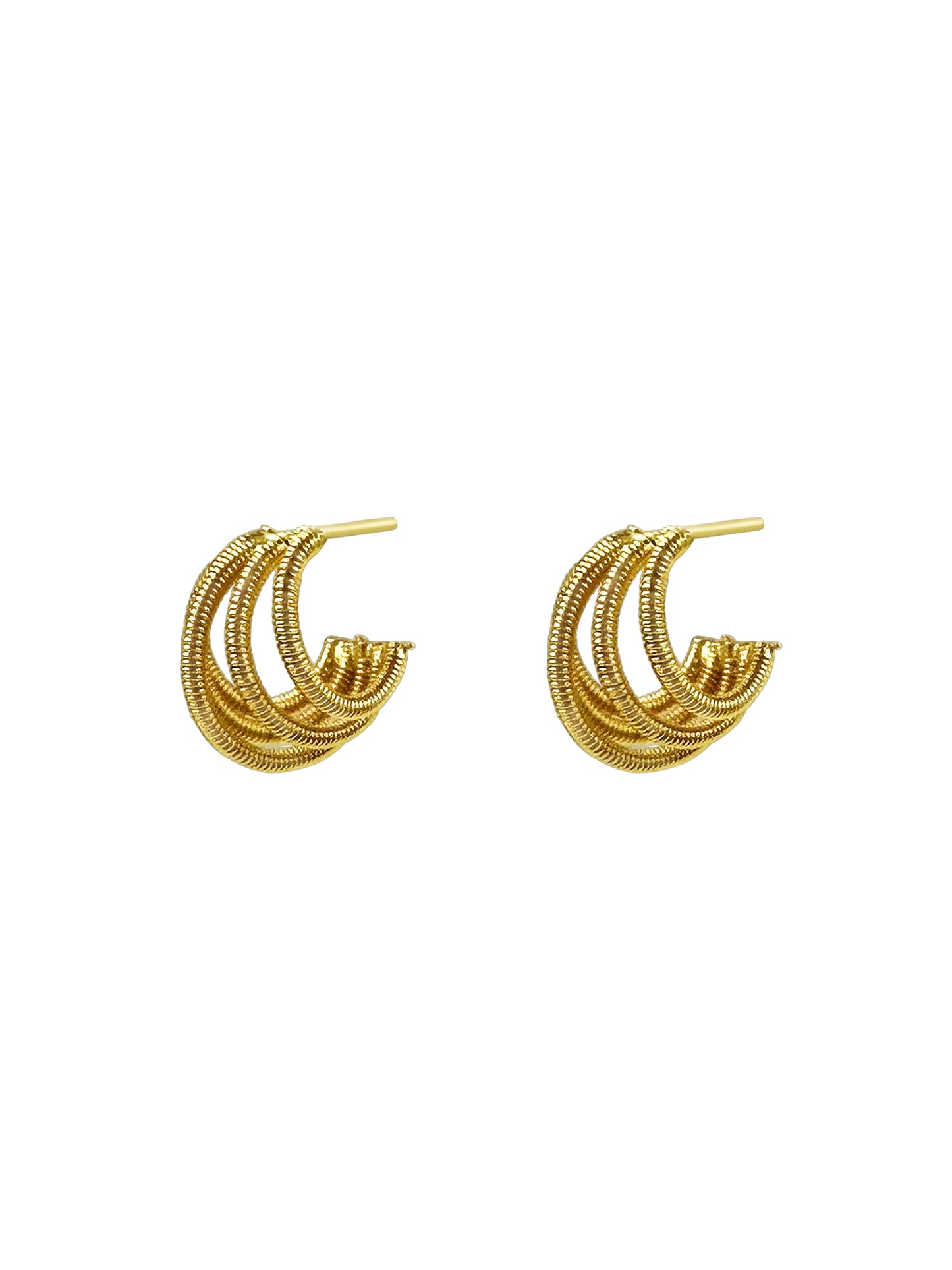 Gold Twisted Rope Hoop Earrings