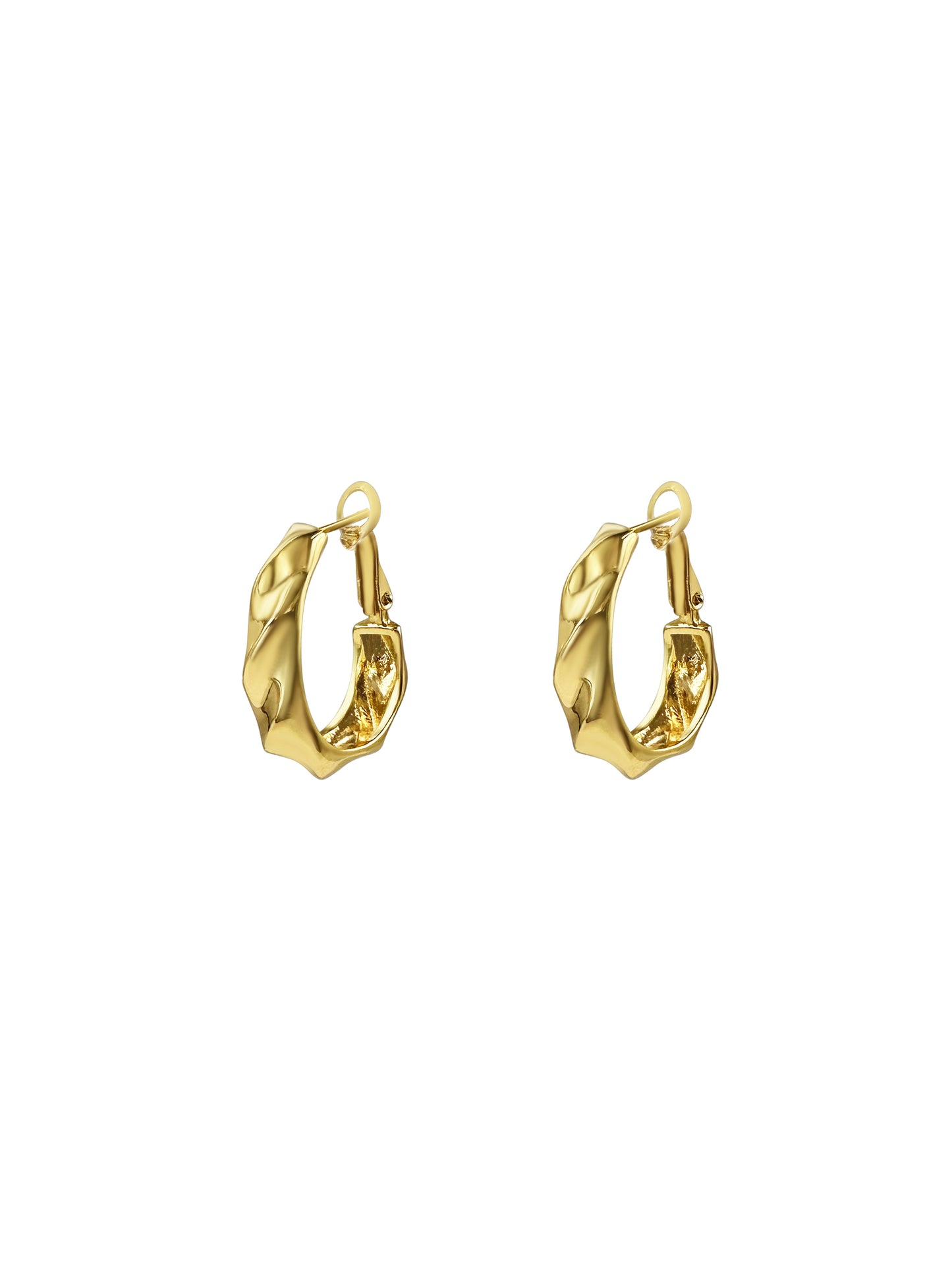 Twisted Gold Hoop Earrings