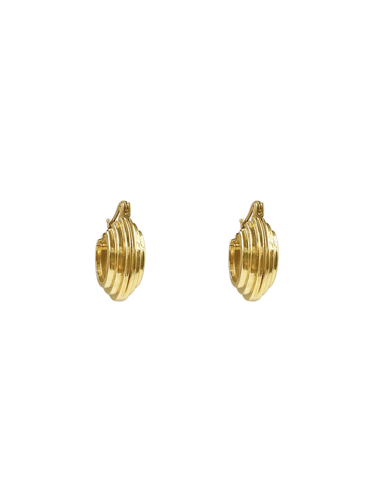 Layered Ribbed Hoop Earrings
