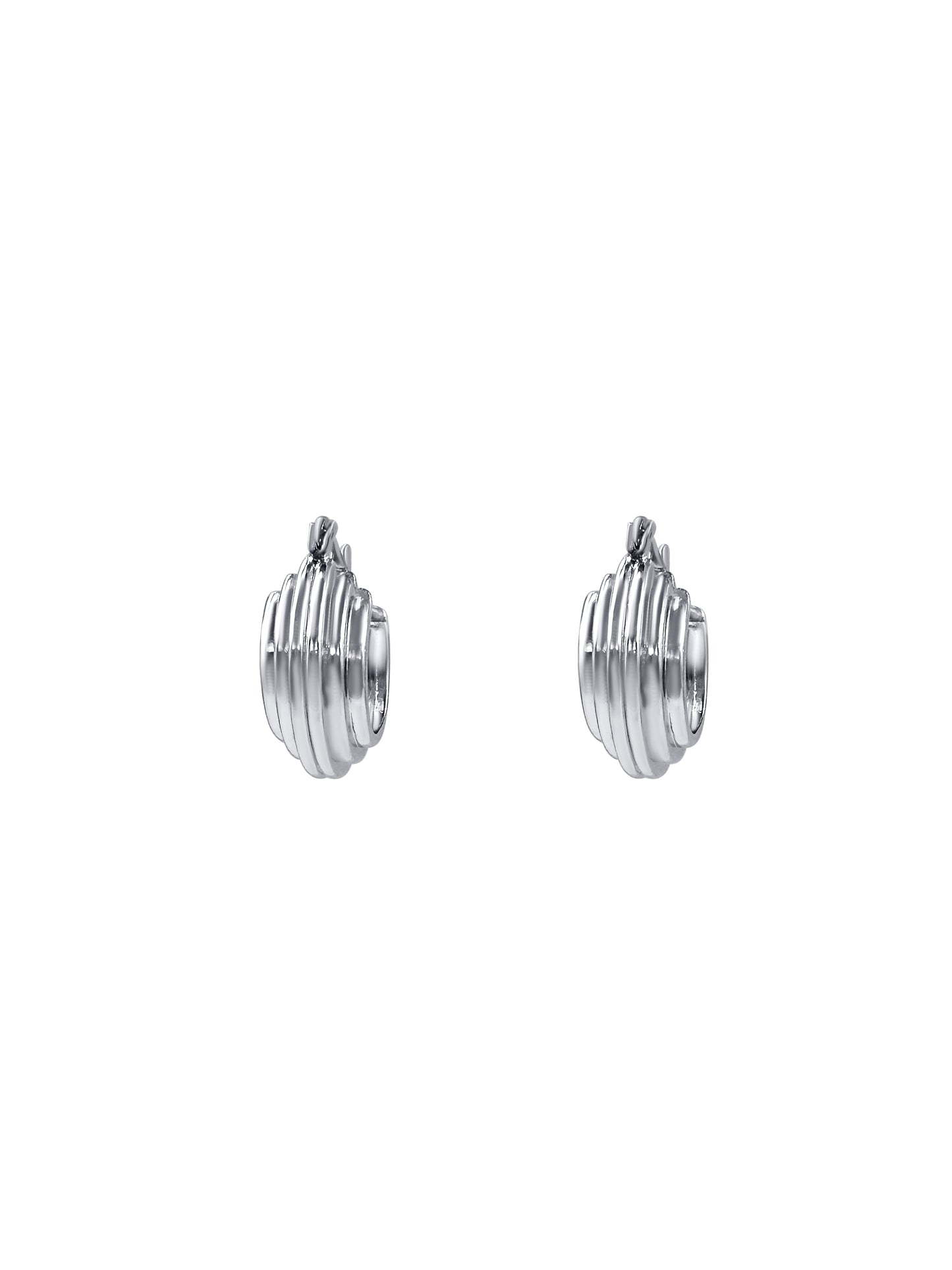 Layered Ribbed Hoop Earrings