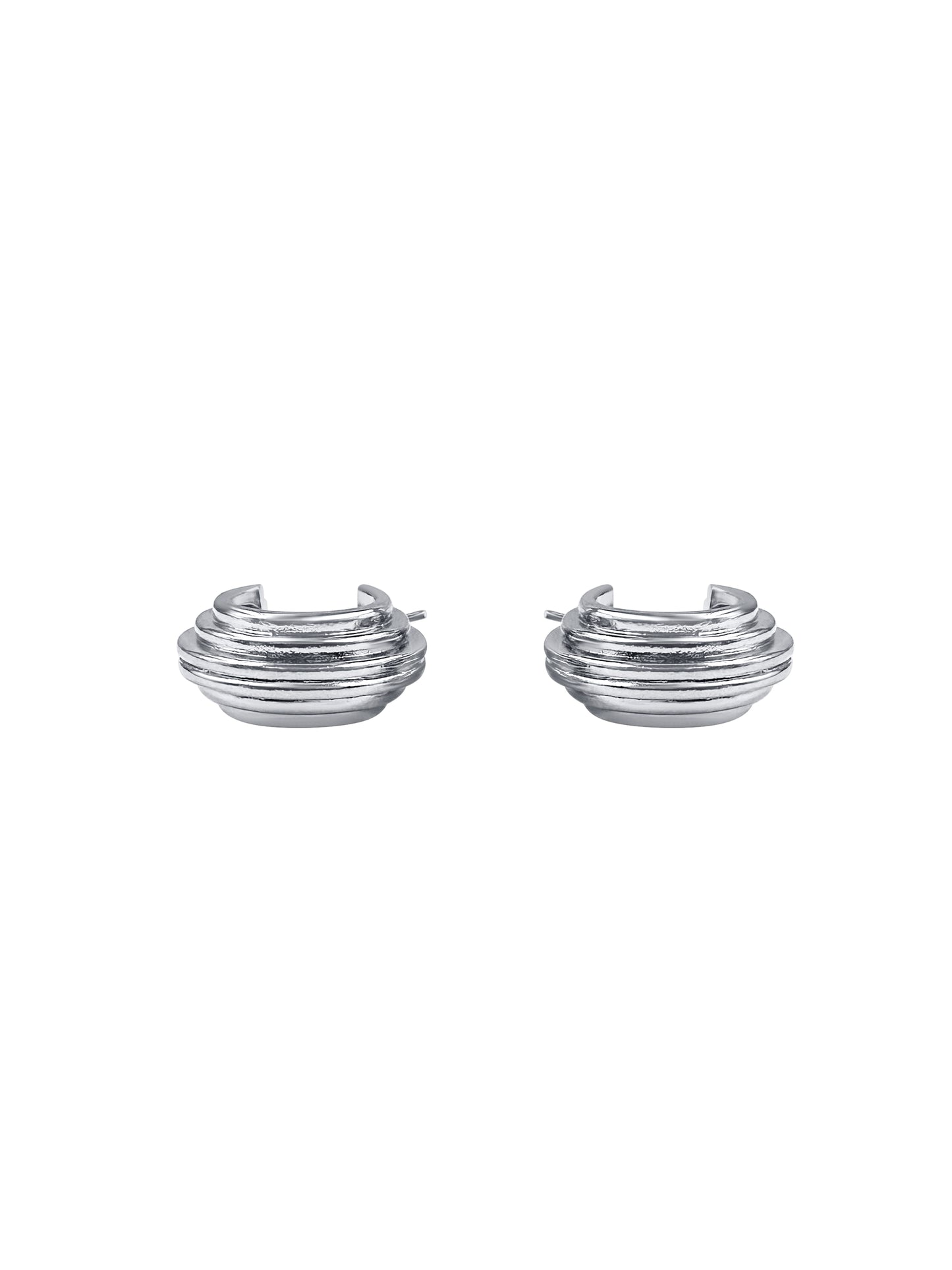 Layered Ribbed Hoop Earrings