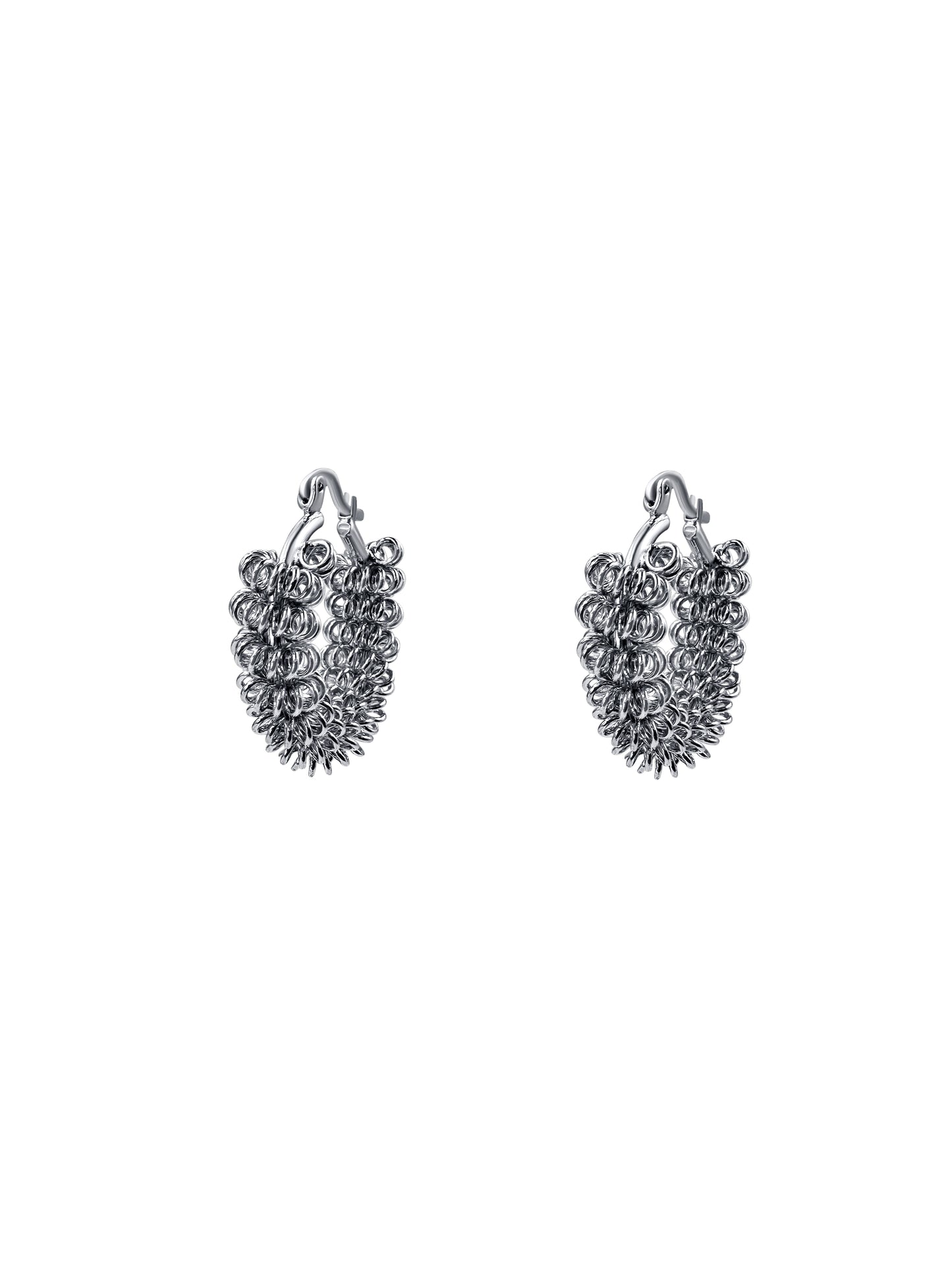 Gold Chainmail Mesh Hoop Earrings