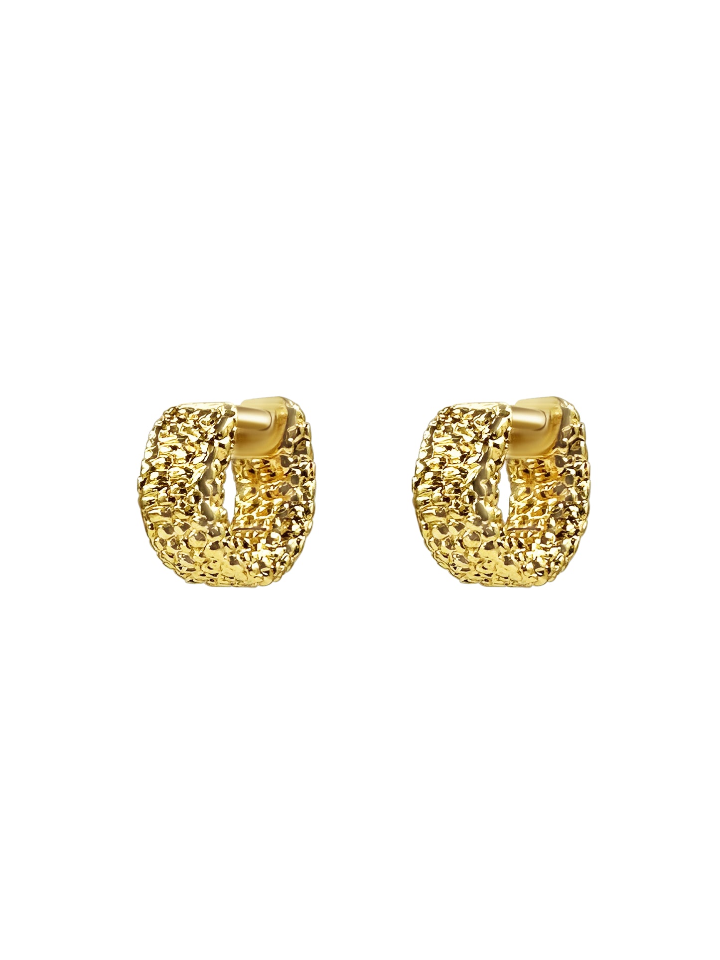 Textured Gold Hoop Earrings