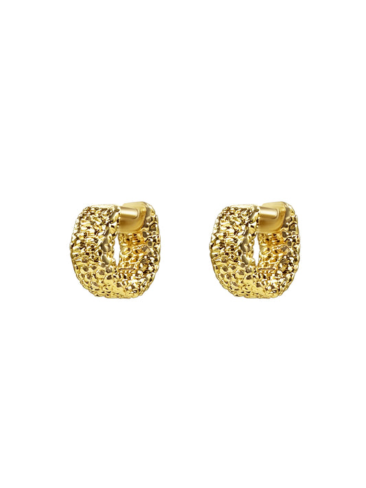 Textured Gold Hoop Earrings