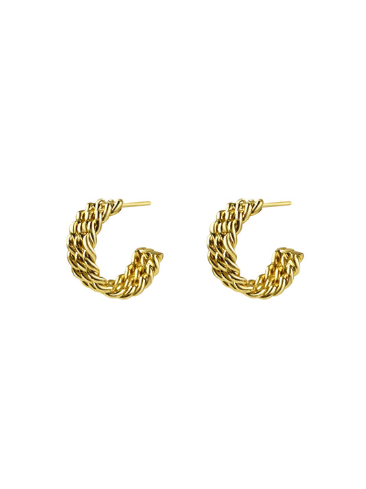 Twisted Chain Hoop Earrings