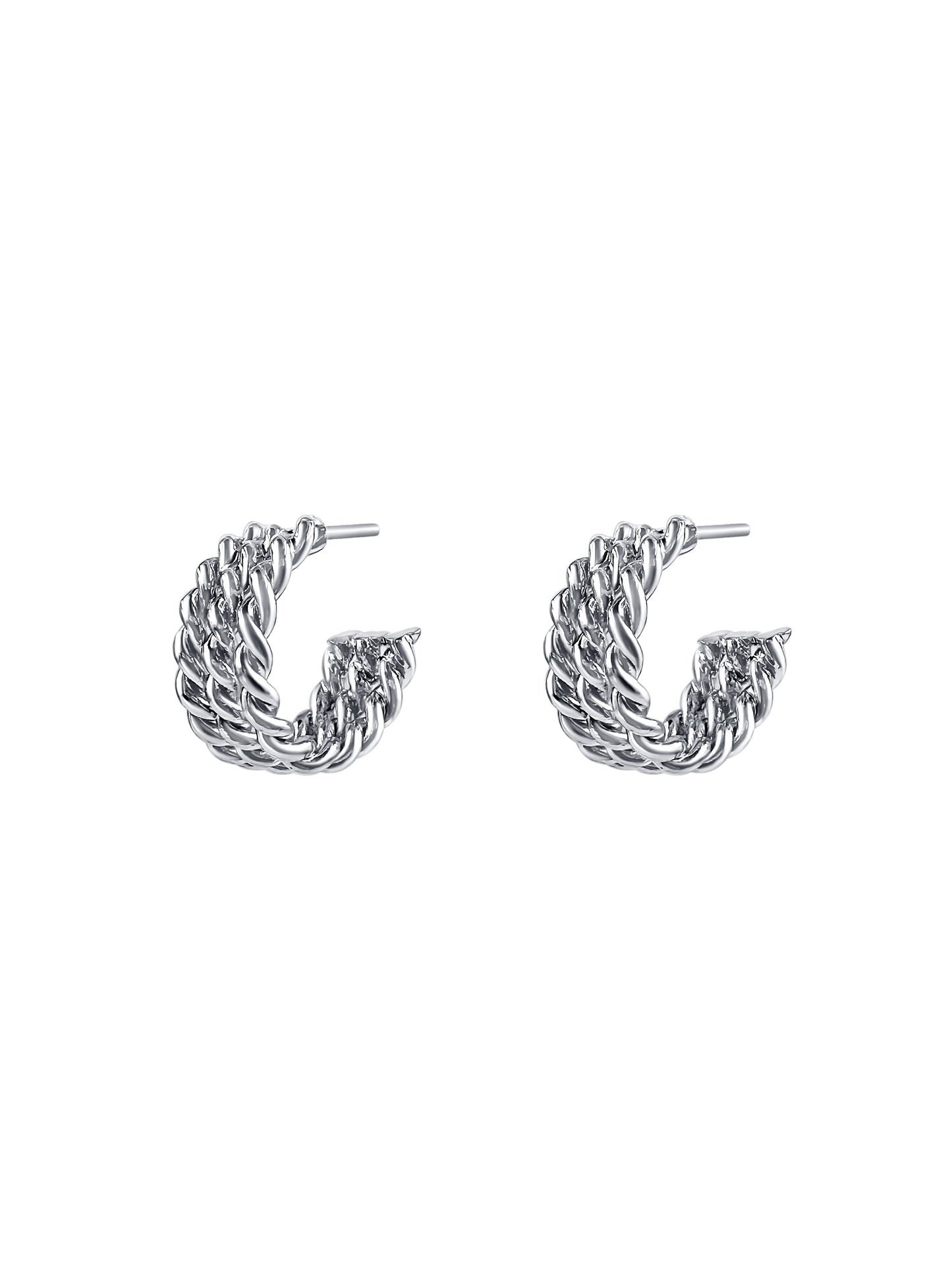 Twisted Chain Hoop Earrings