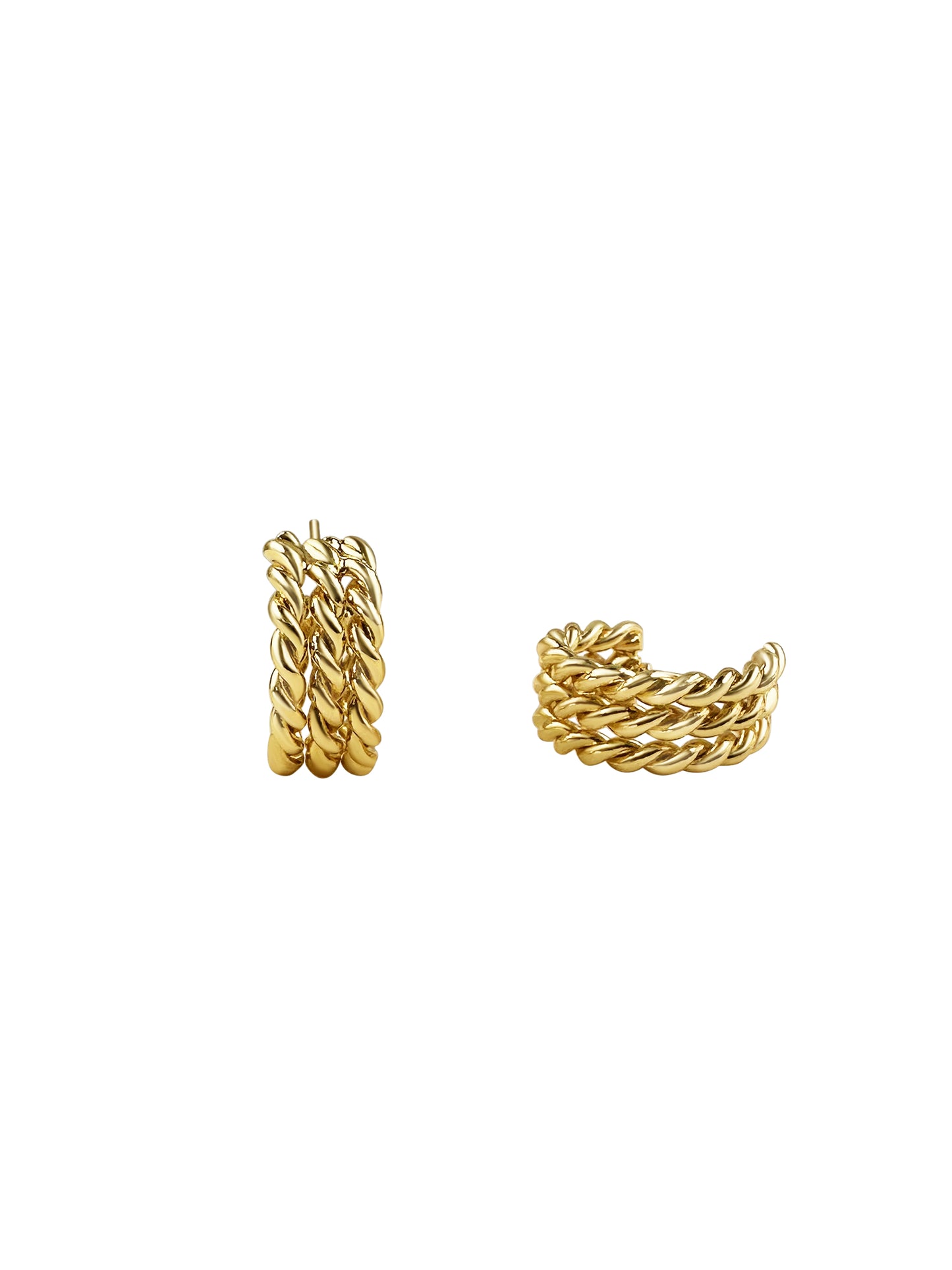 Twisted Chain Hoop Earrings